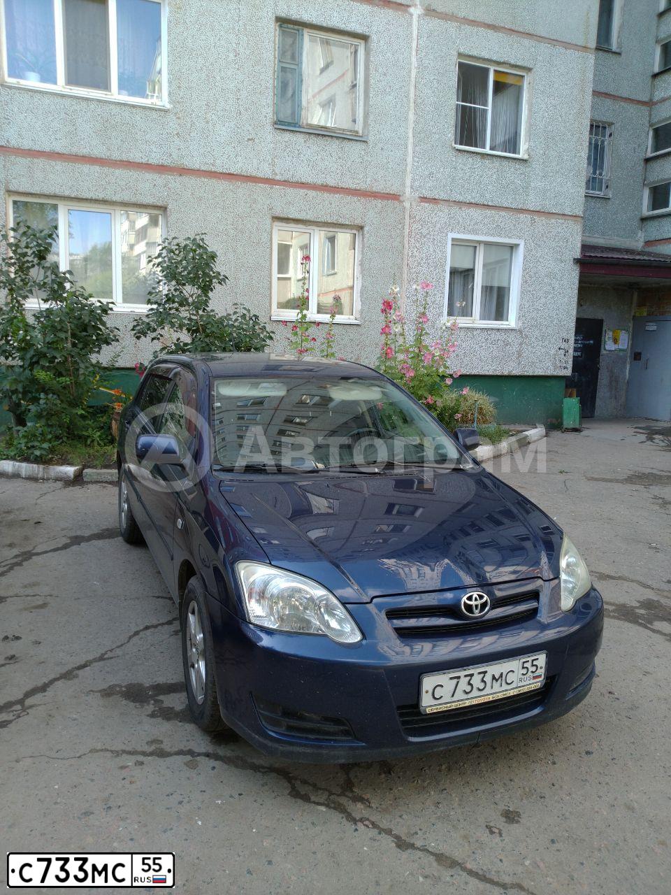 Фото автомобиля TOYOTA COROLLA, 2006 — госномер С733МС55. Цвет: ТЕМНО-СИНИЙ