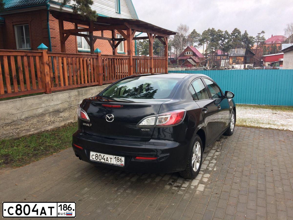Фото автомобиля MAZDA 3, 2012 — госномер А804АТ186. Цвет: ЧЕРНЫЙ