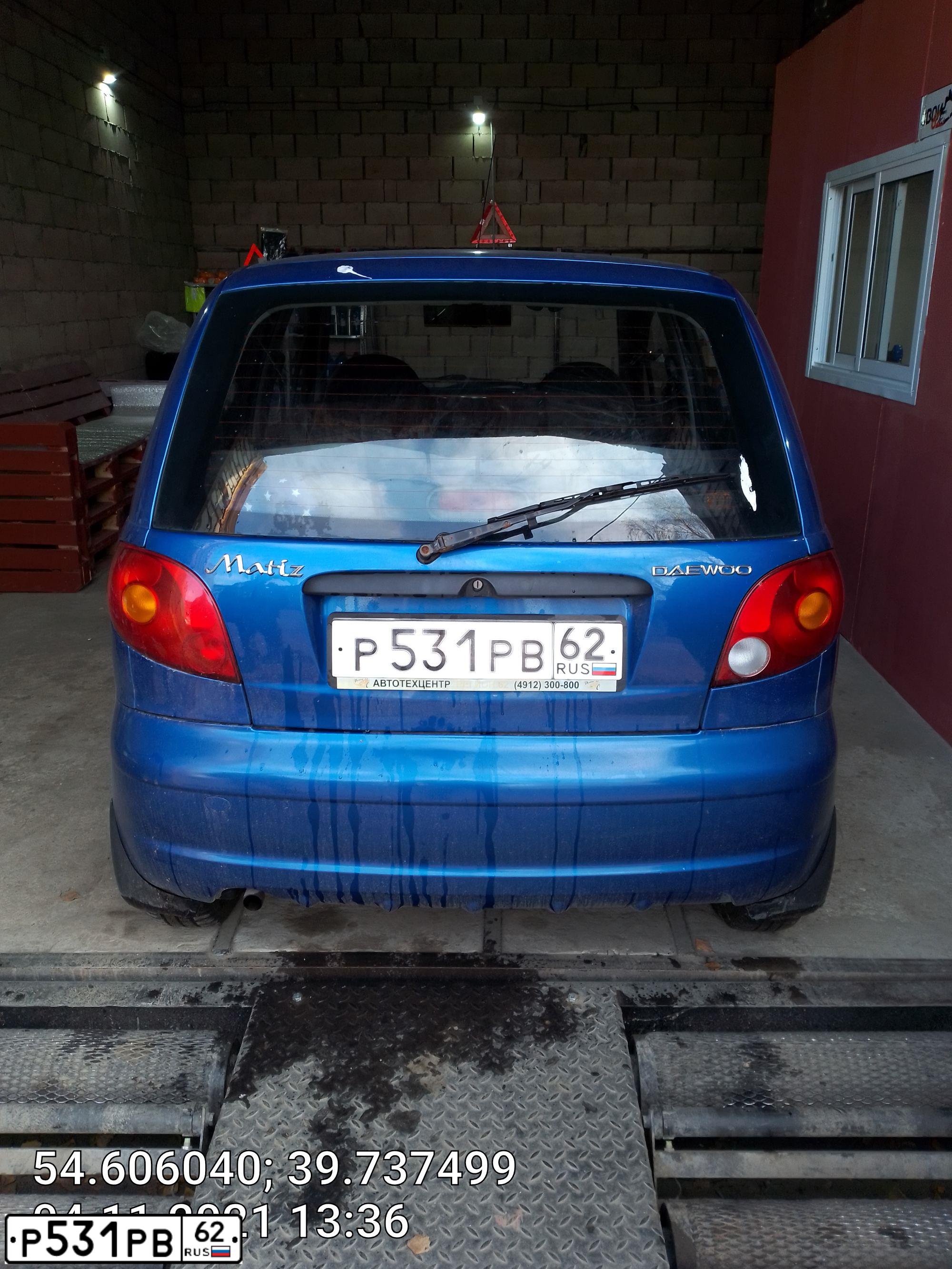 Фото автомобиля DAEWOO MATIZ, 2010 — госномер Р531РВ62. Цвет: СИНЕ-ГЛАЗУРИСТЫЙ