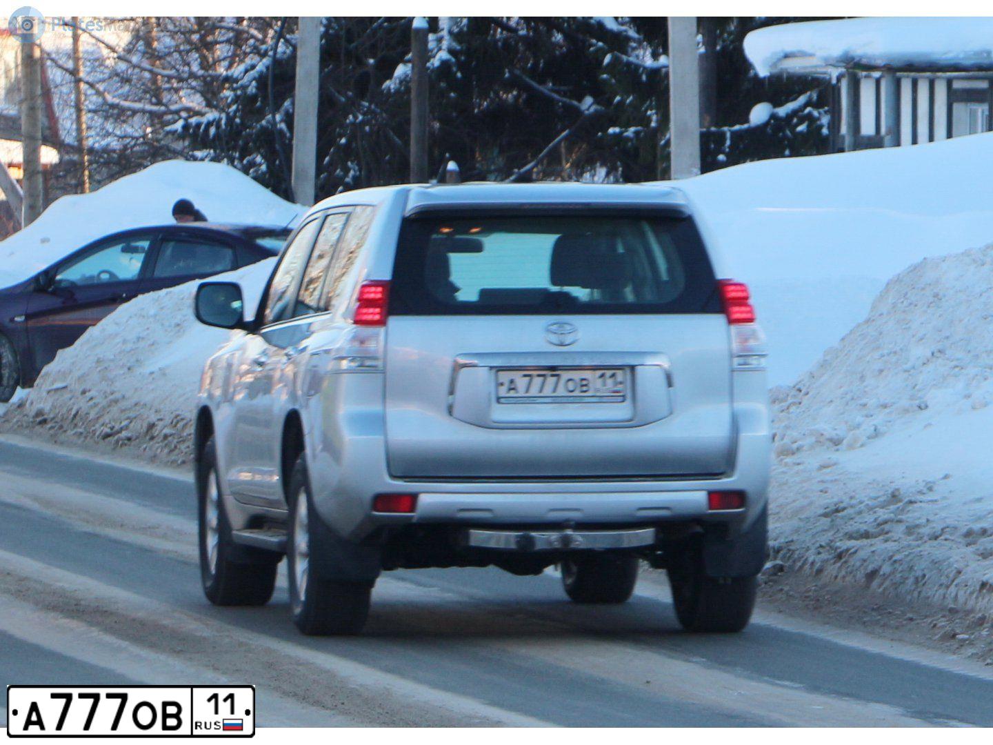 Фото автомобиля TOYOTA LANDCRUISER, 2013 — госномер А777ОВ11. Цвет: СЕРЕБРЯНЫЙ