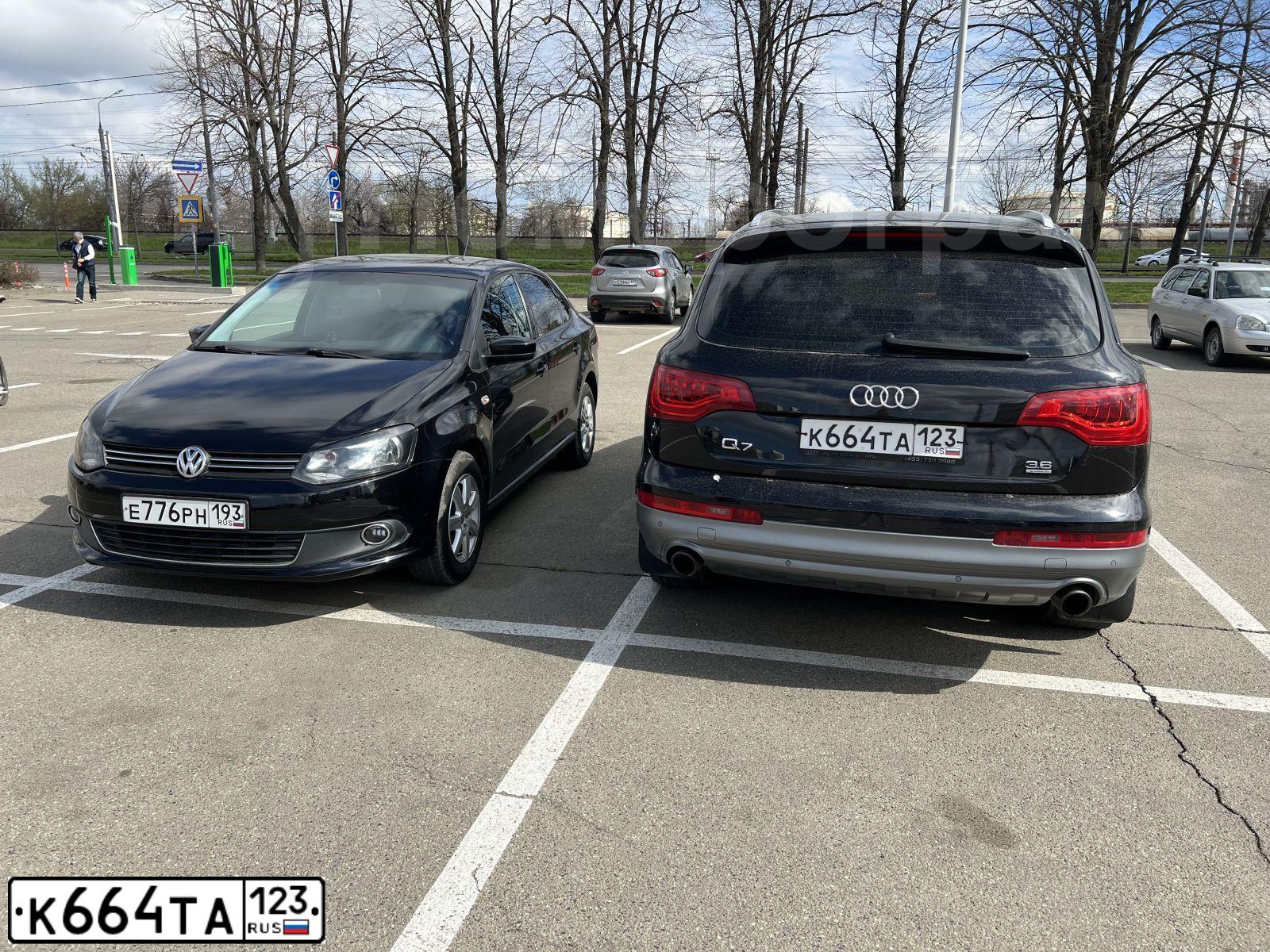 Фото автомобиля AUDI Q7, 2010 — госномер К664ТА123. Цвет: ЧЕРНЫЙ