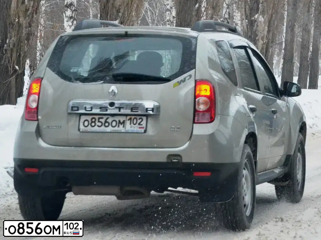 Фото автомобиля RENAULT DUSTER, 2013 — госномер О856ОМ102. Цвет: БЕЖЕВЫЙ