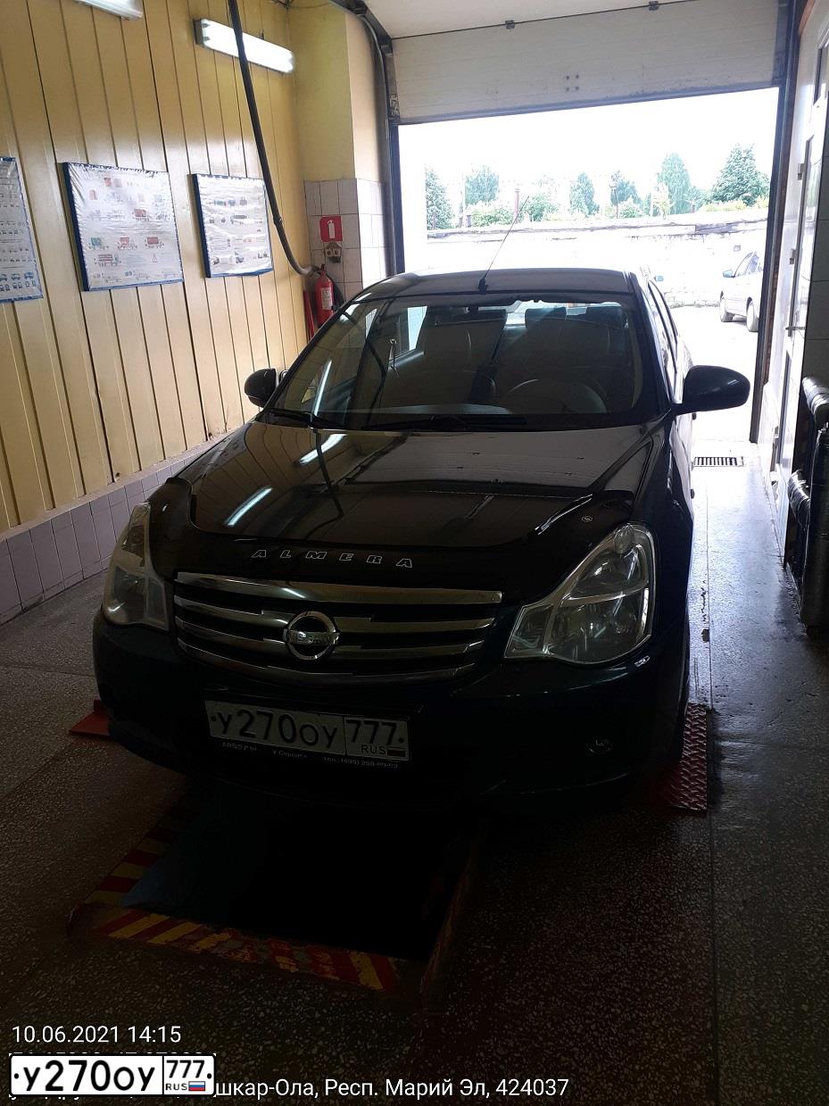 Фото автомобиля NISSAN ALMERA /AVTOVAZ/, 2015 — госномер М280ХТ12. Цвет: ТЕМНО - СИНИЙ