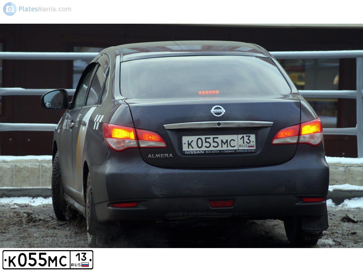 Фото автомобиля NISSAN ALMERA /AVTOVAZ/, 2014 — госномер К055МС13. Цвет: ЧЕРНЫЙ
