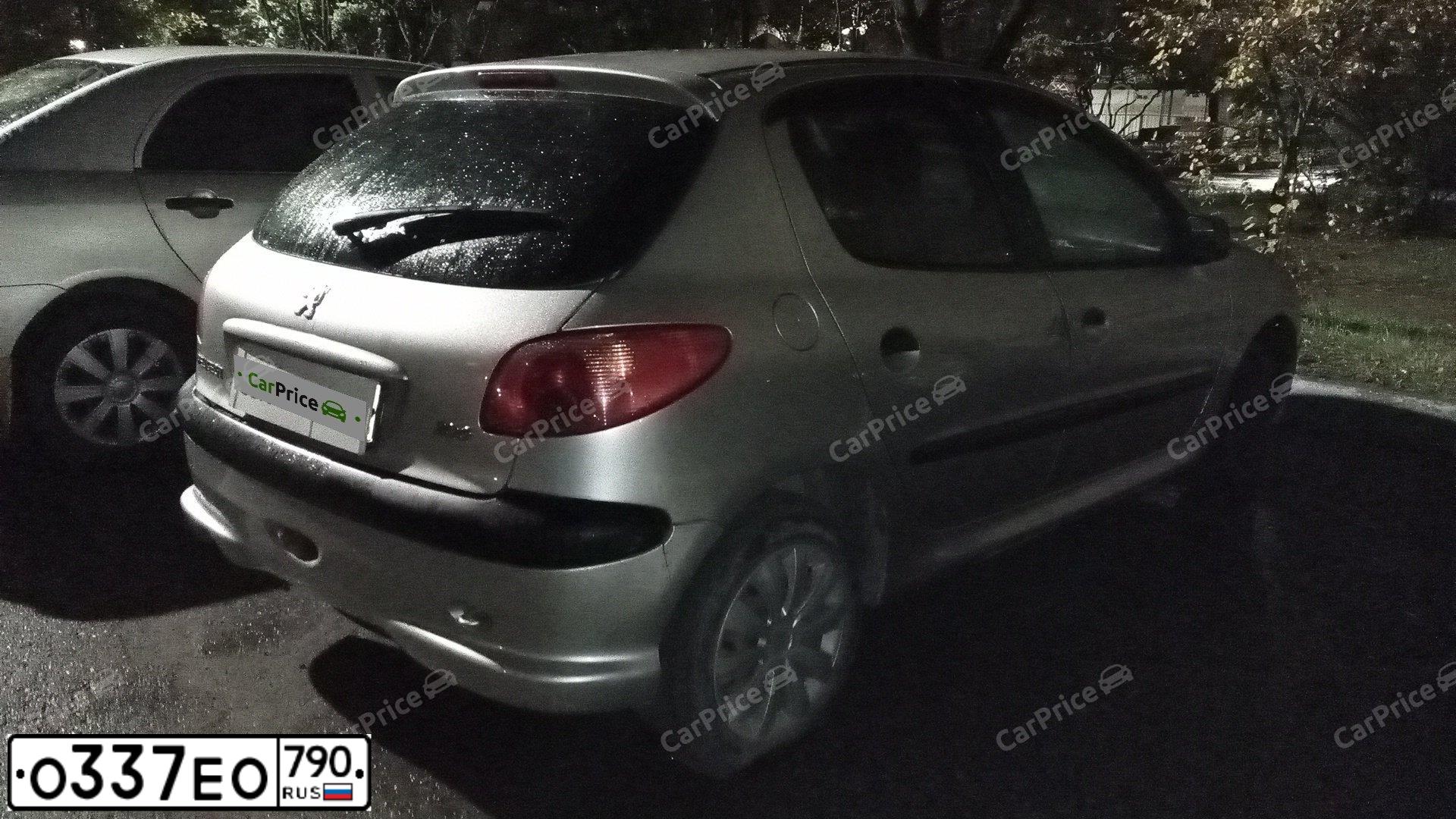 Фото автомобиля PEUGEOT 206, 2003 — госномер О337ЕО790. Цвет: БЕЛЫЙ(СЕРЕБРИСТЫЙ