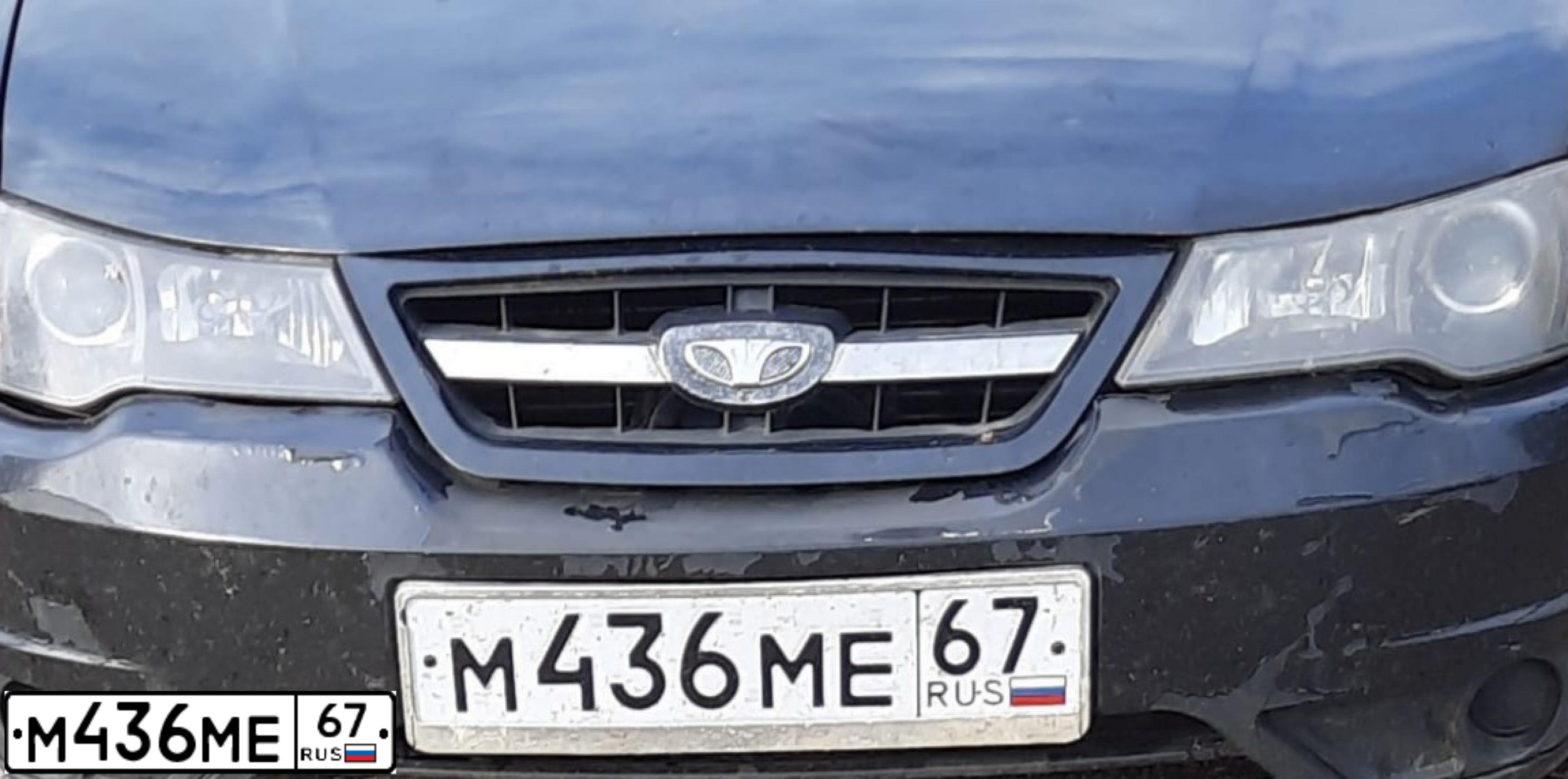Фото автомобиля DAEWOO NEXIA, 2012 — госномер М436МЕ67. Цвет: Бледно-Черный