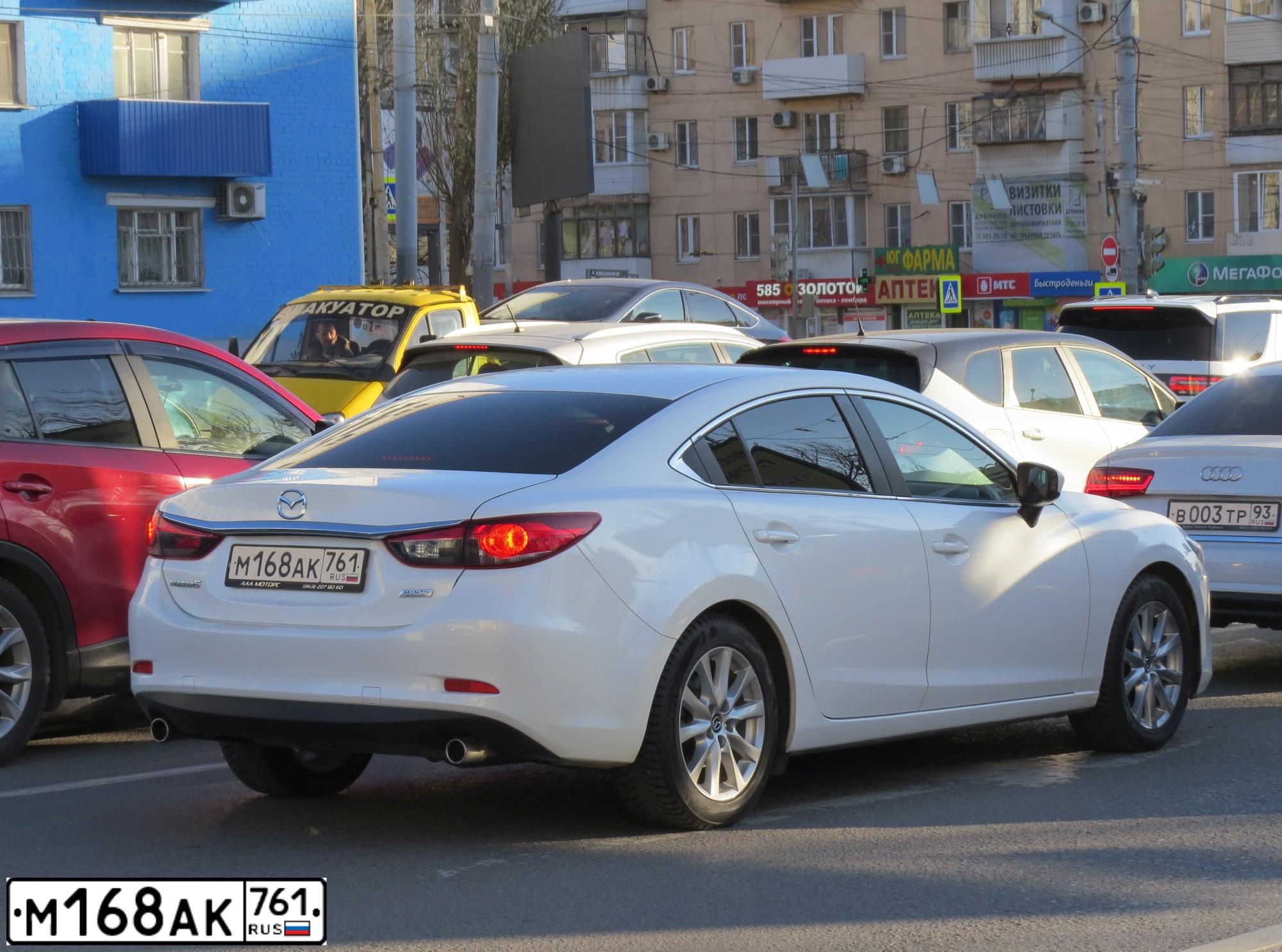Фото автомобиля MAZDA 6, 2015 — госномер Х676ЕС193. Цвет: Белый