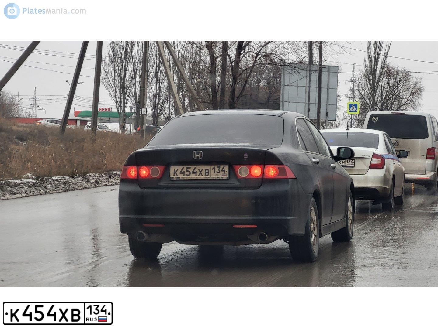 Фото автомобиля HONDA ACCORD, 2006 — госномер К454ХВ134. Цвет: ЧЕРНЫЙ