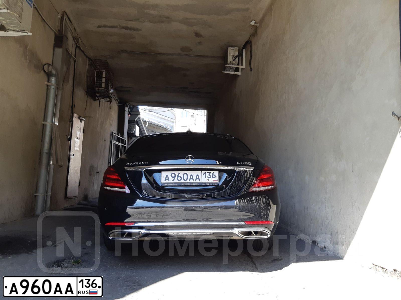 Фото автомобиля MERCEDES S-KLASSE, 2018 — госномер А960АА136. Цвет: ЧЕРНЫЙ