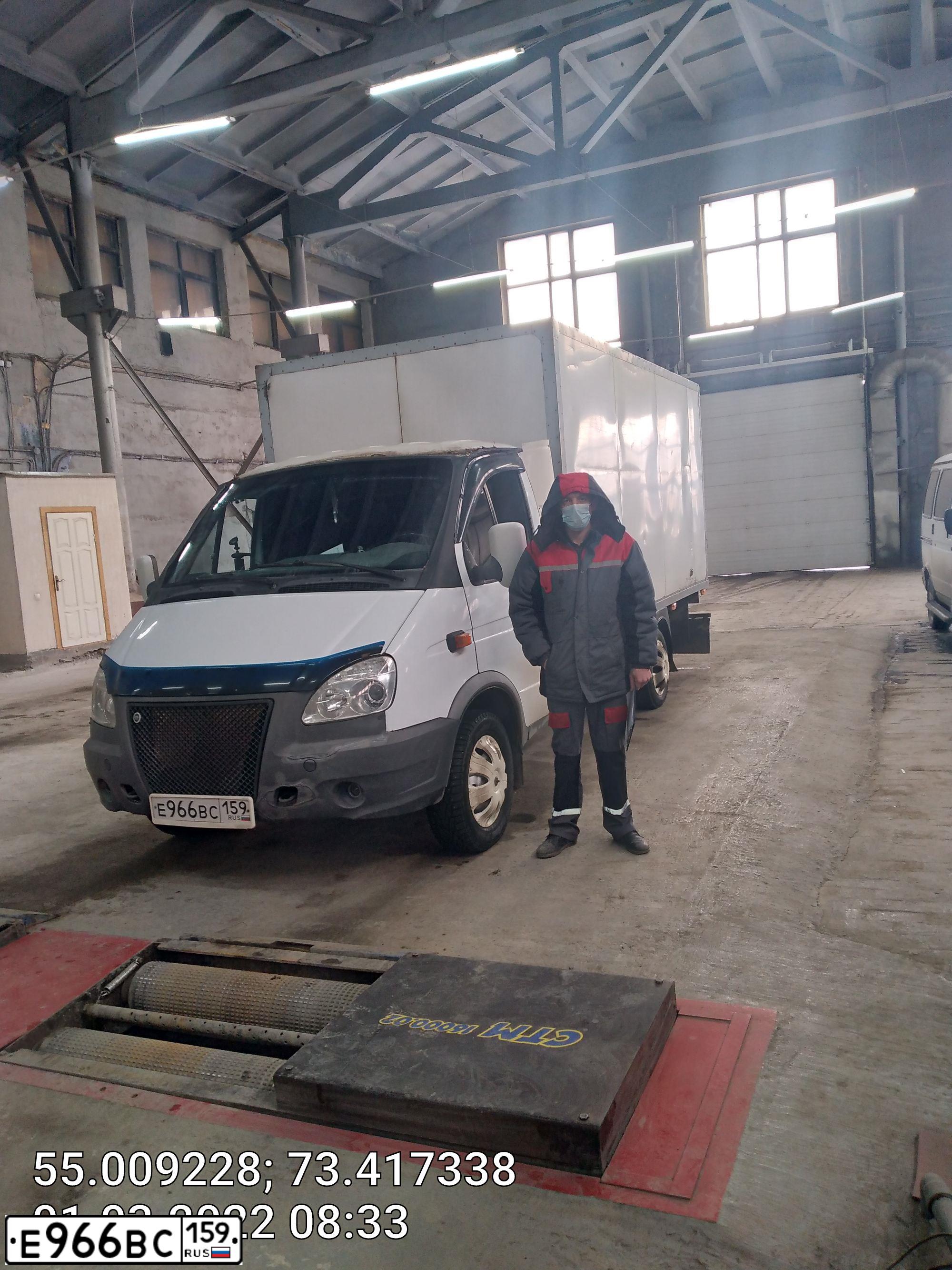 Фото автомобиля GAZ 3302 EL, 2006 — госномер Е966ВС159. Цвет: БЕЛЫЙ