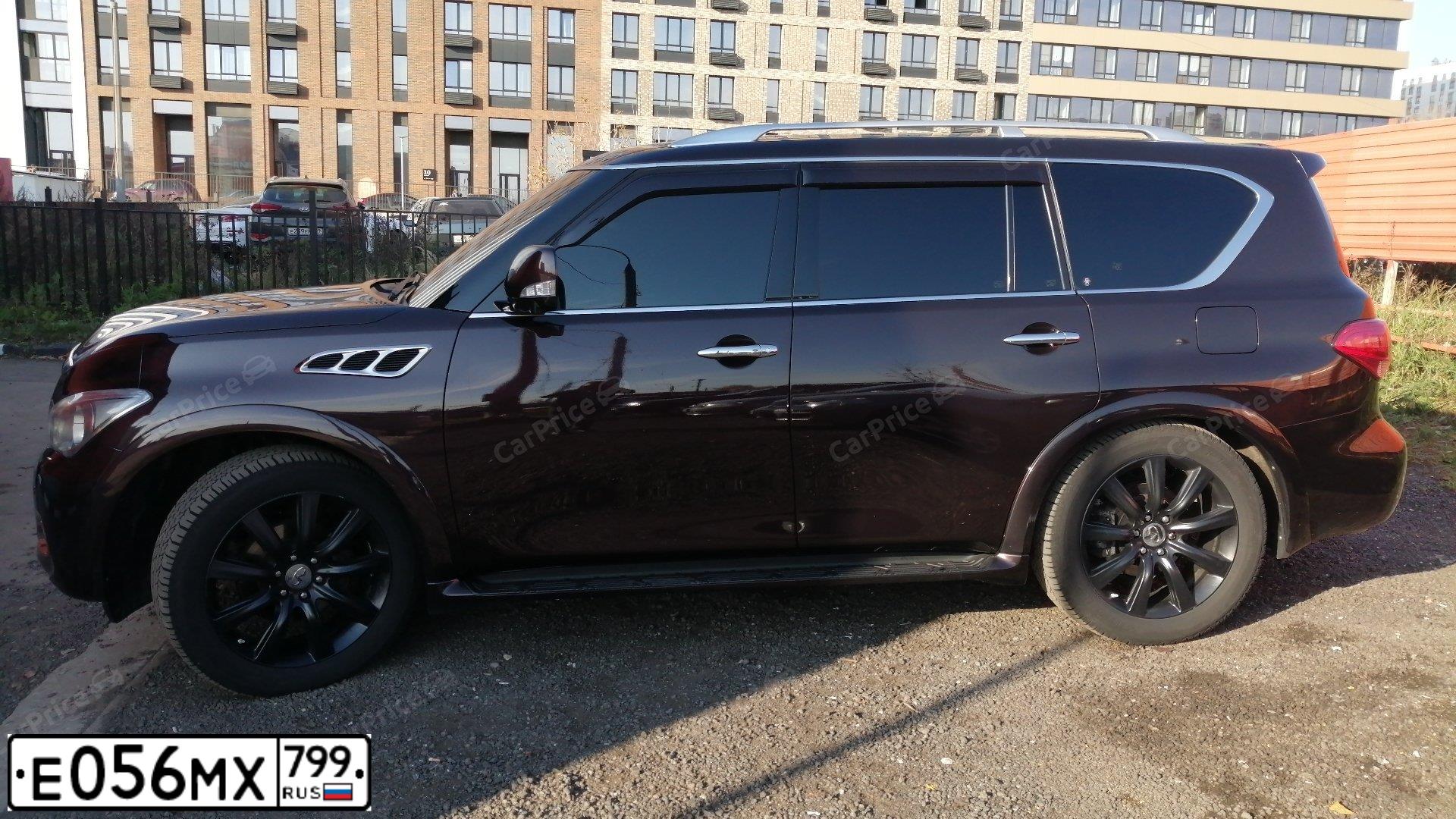 Фото автомобиля INFINITI QX80 /QX56/, 2010 — госномер А001РР76. Цвет: ТЕМНО-БОРДОВЫЙ