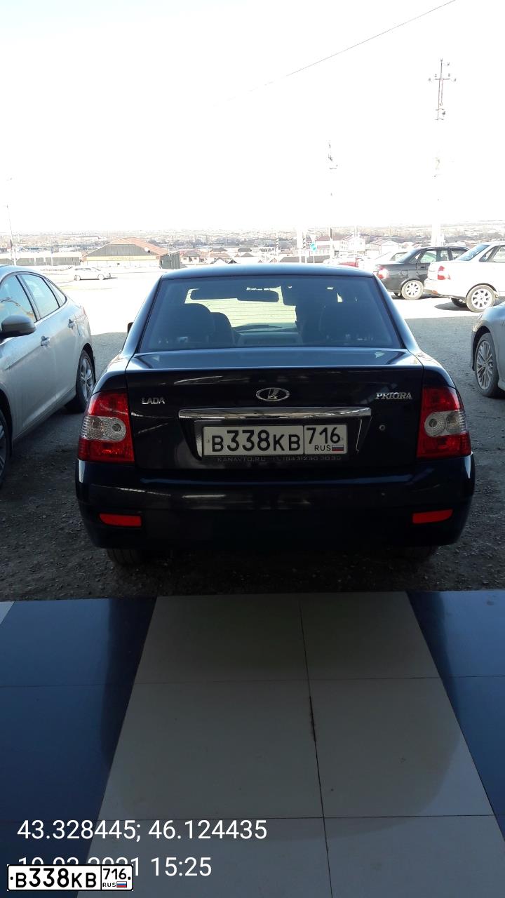 Фото автомобиля LADA 2170 PRIORA, 2008 — госномер В338КВ716. Цвет: ГРАФИТОВЫЙ МЕТАЛЛИК
