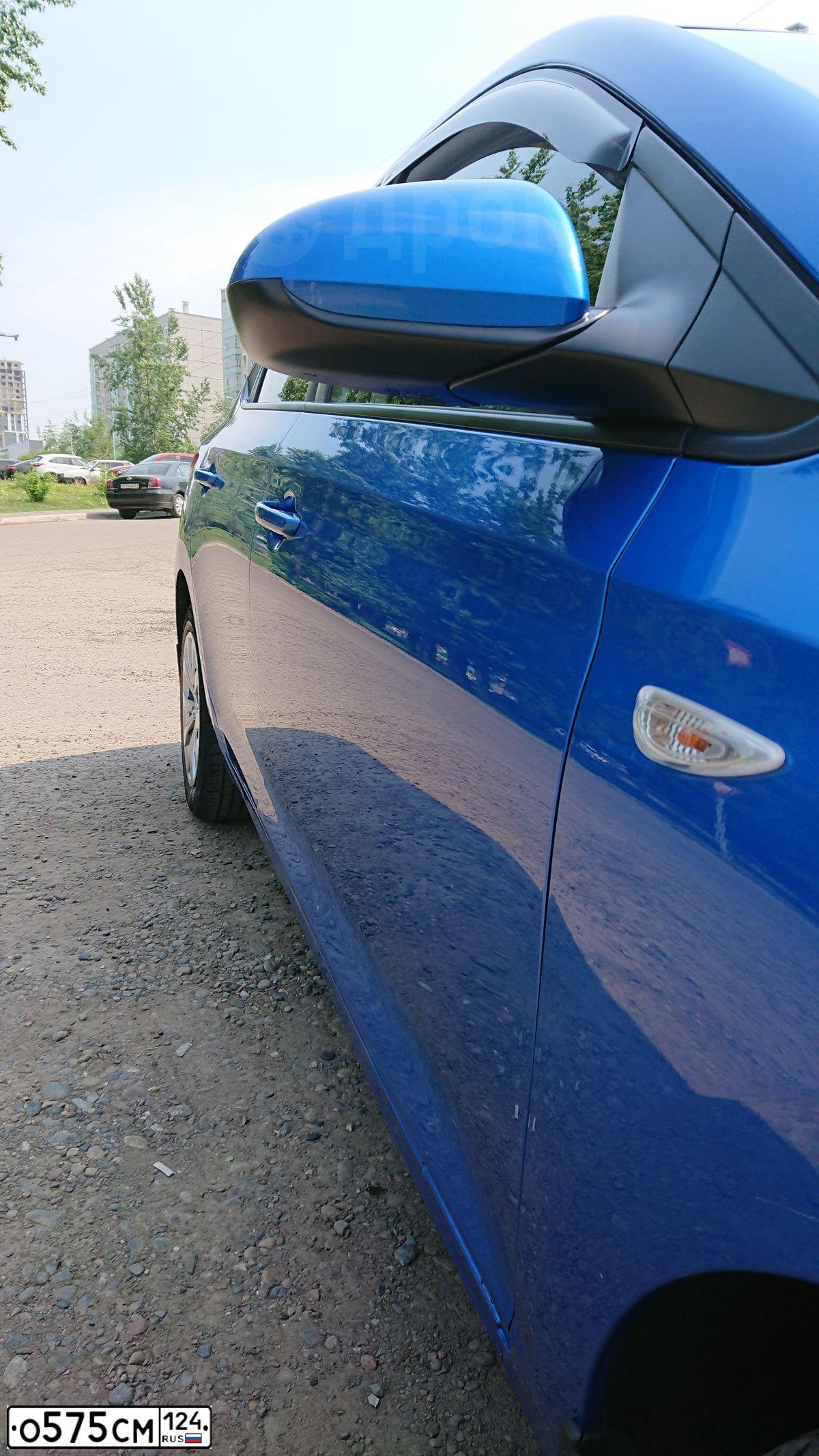 Фото автомобиля HYUNDAI SOLARIS, 2017 — госномер О371ТМ124. Цвет: синий