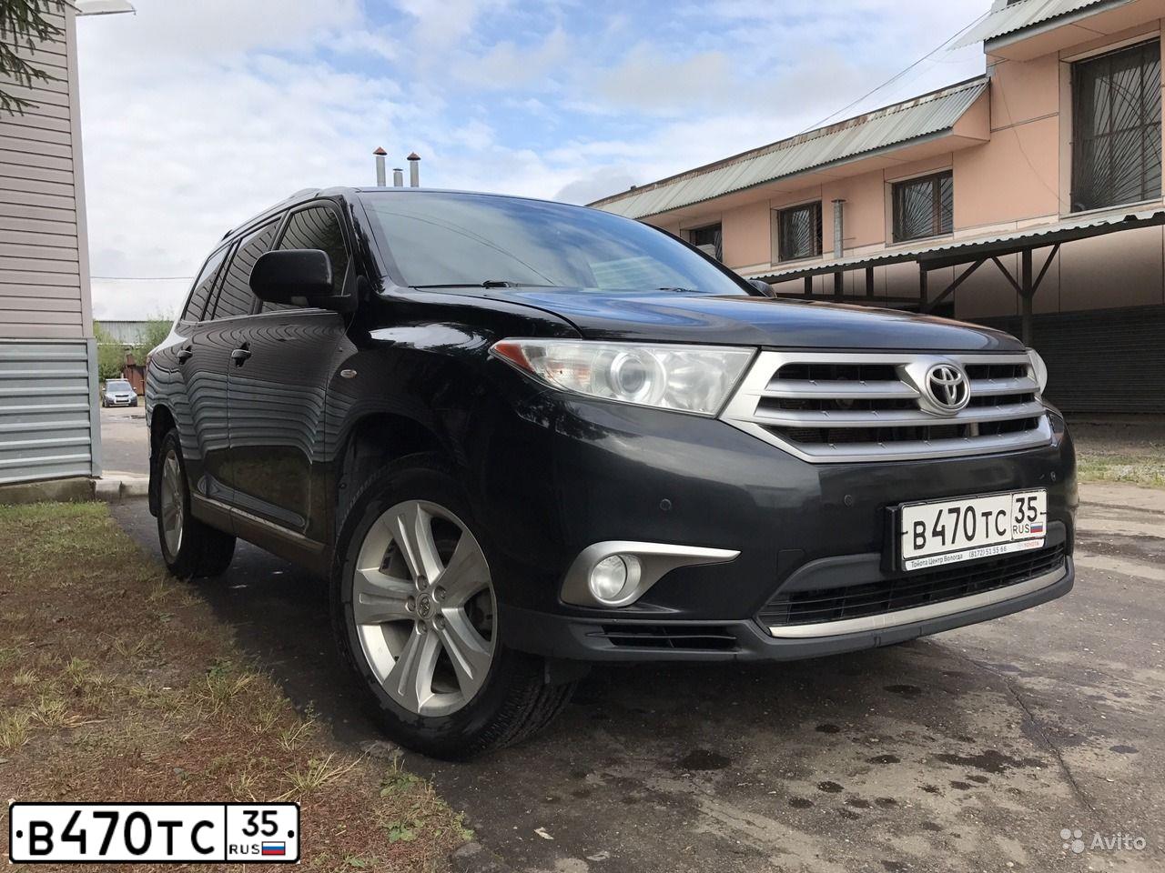 Фото автомобиля TOYOTA HIGHLANDER, 2012 — госномер В470ТС35. Цвет: ЧЕРНЫЙ