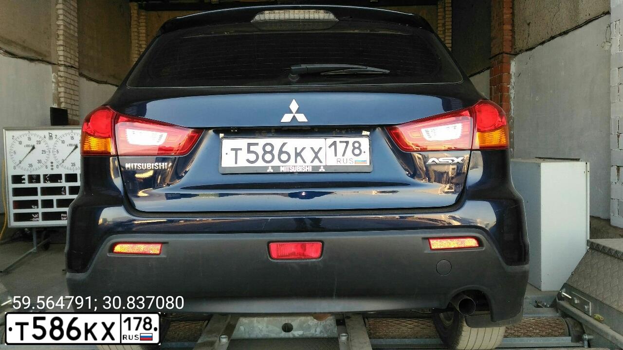 Фото автомобиля MITSUBISHI ASX, 2010 — госномер А602ОС147. Цвет: синий