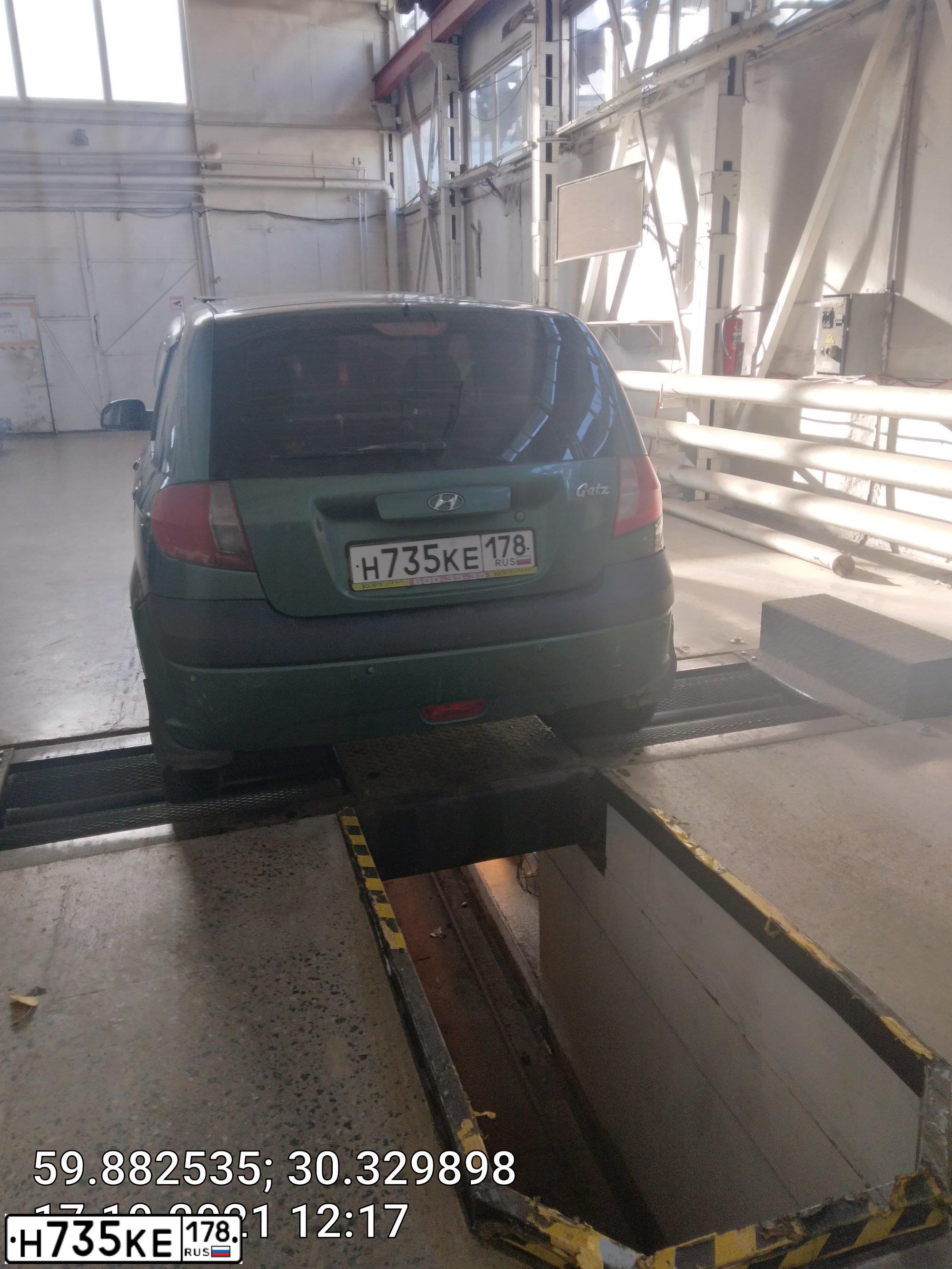 Фото автомобиля HYUNDAI GETZ, 2006 — госномер Н735КЕ178. Цвет: ЗЕЛЕНЫЙ