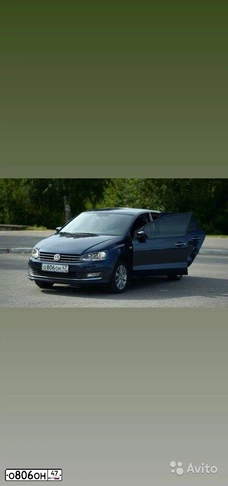 Фото автомобиля VOLKSWAGEN POLO, 2016 — госномер К900ОТ147. Цвет: Темно-синий