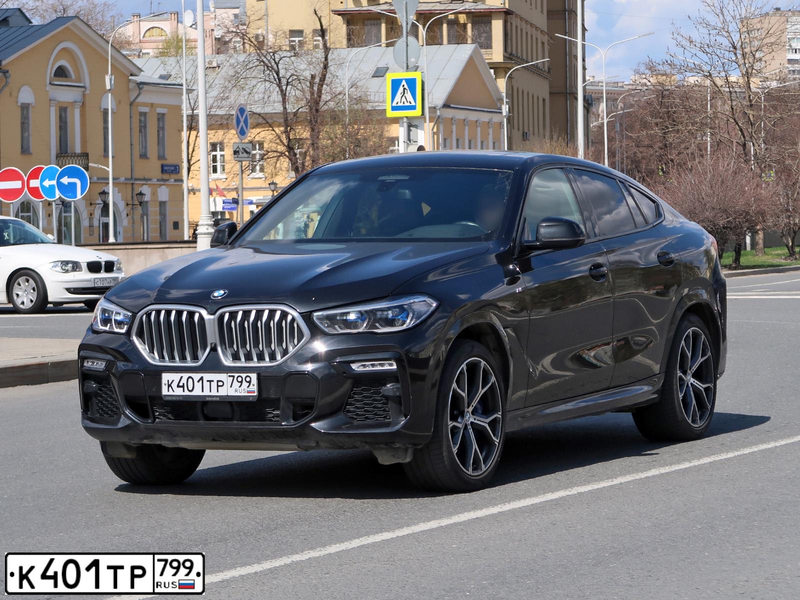 Фото автомобиля BMW X6, 2020 — госномер К401ТР799. Цвет: ЧЕРНЫЙ