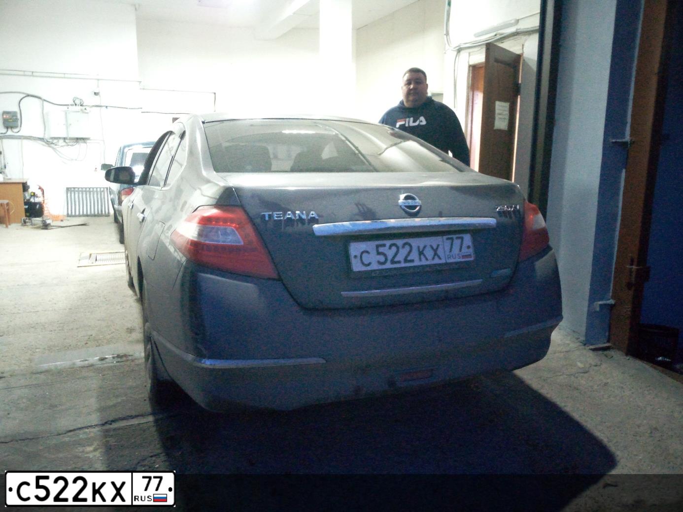 Фото автомобиля NISSAN TEANA, 2010 — госномер Р775МВ73. Цвет: СЕРО-СИРЕНЕВЫЙ