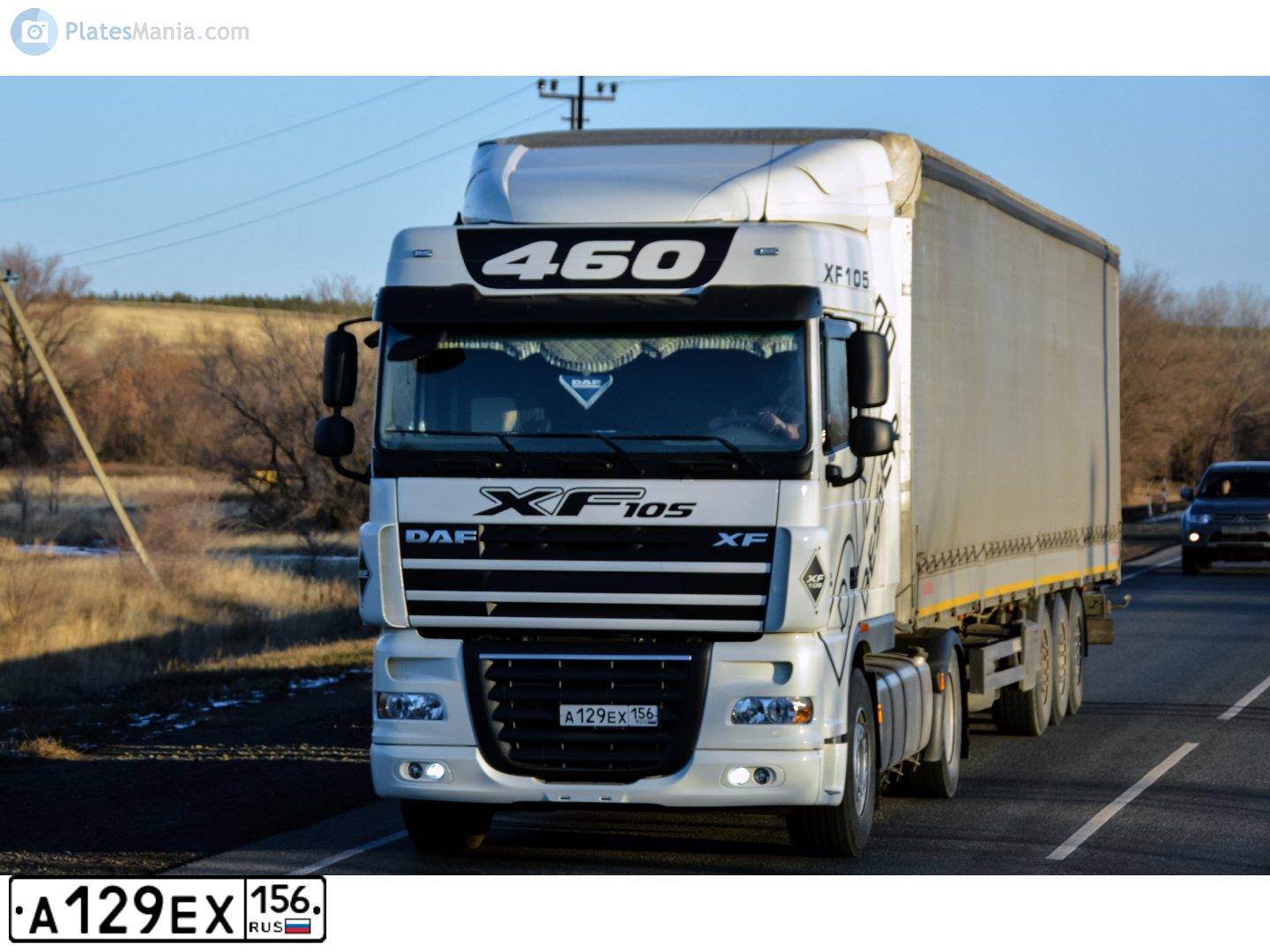 Фото автомобиля DAF XF 105 FT /4X2/, 2018 — госномер А129ЕХ156. Цвет: Белый
