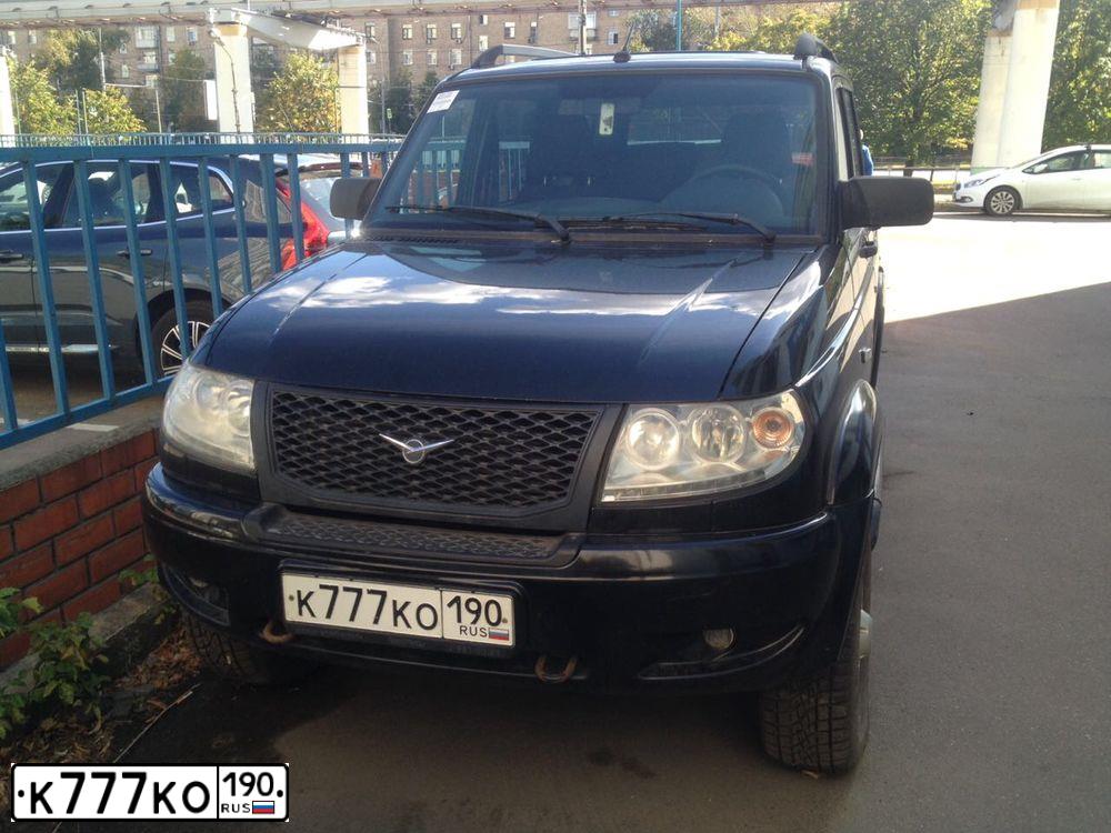 Фото автомобиля UAZ 3163 PATRIOT, 2014 — госномер К777КО190. Цвет: ЧЕРНЫЙ