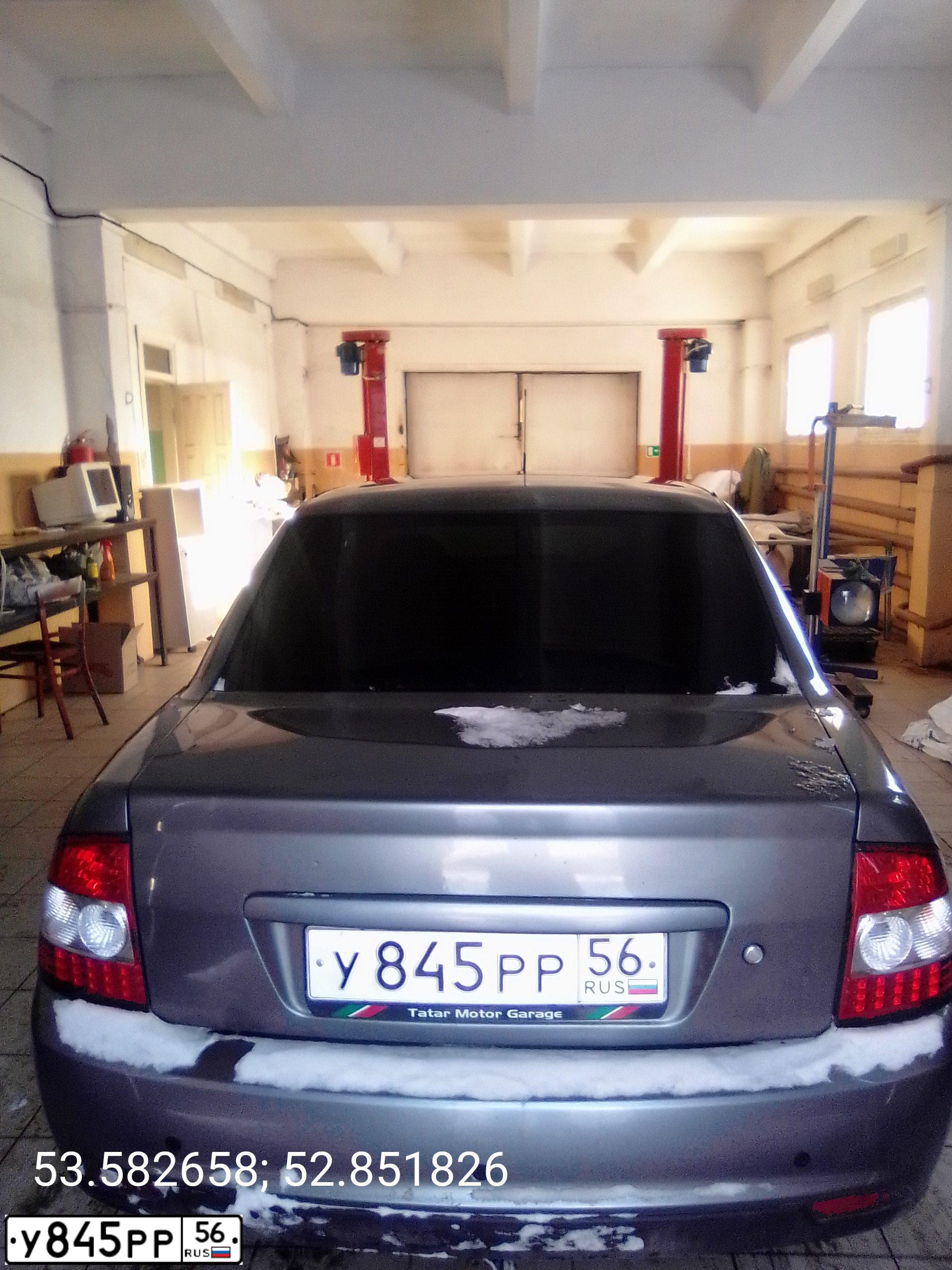 Фото автомобиля LADA 2170 PRIORA, 2008 — госномер У845РР56. Цвет: средний серо-зеленый металлик