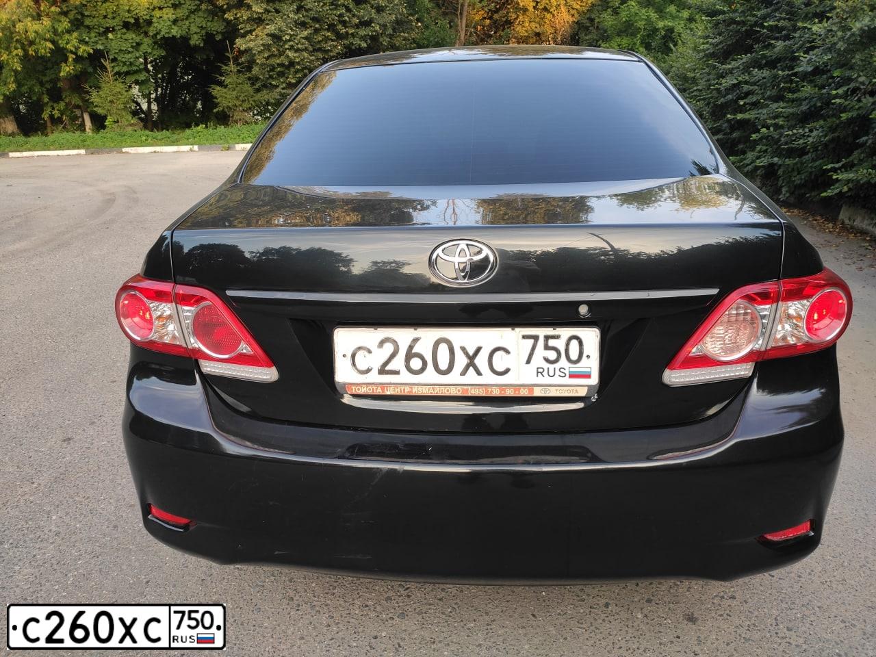 Фото автомобиля TOYOTA COROLLA, 2008 — госномер С260ХС750. Цвет: ЧЕРНЫЙ
