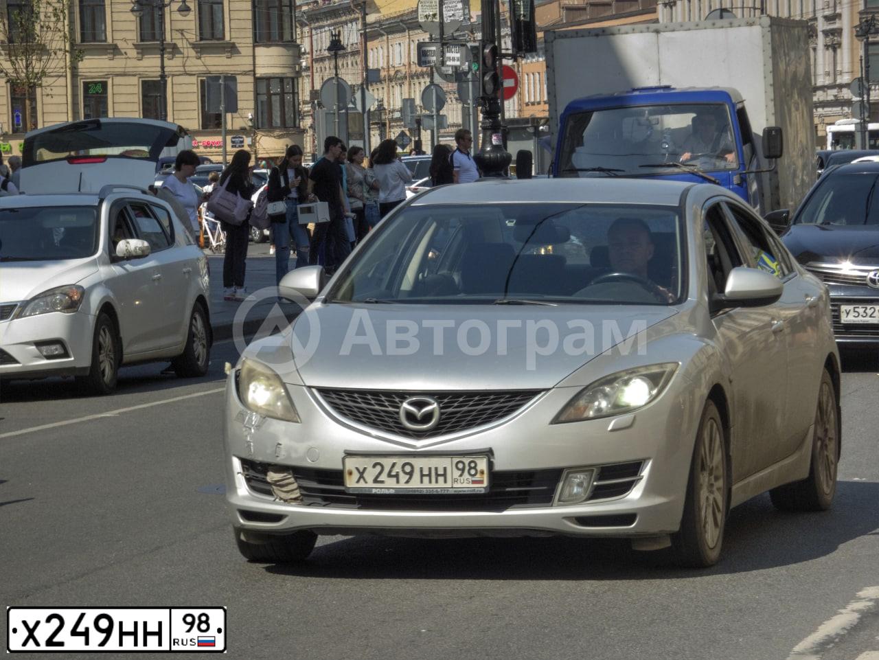 Фото автомобиля MAZDA 6, 2008 — госномер Х249НН98. Цвет: СЕРЕБРИСТЫЙ