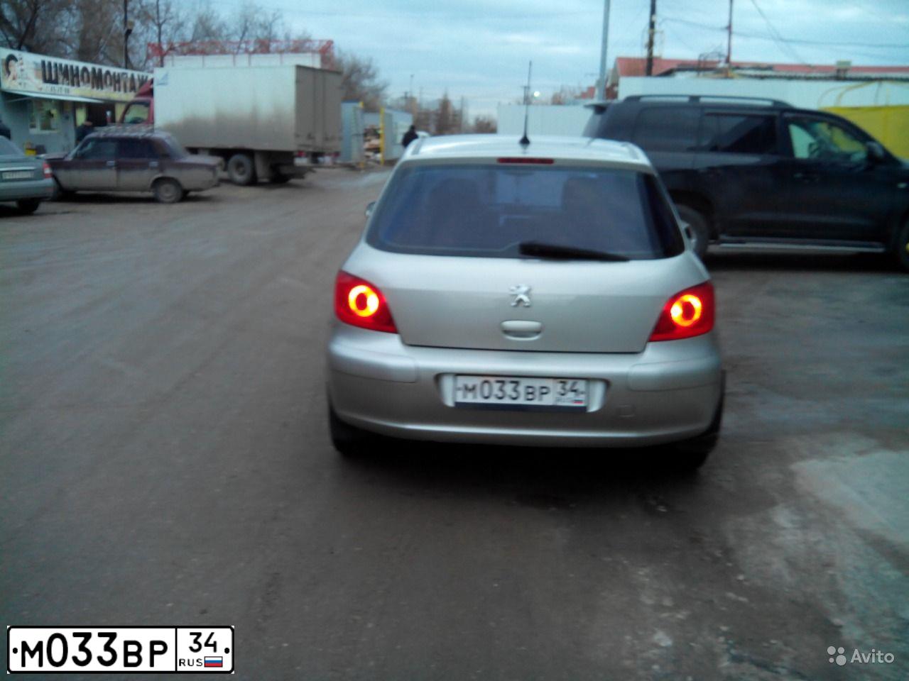 Фото автомобиля PEUGEOT 307, 2007 — госномер М033ВР34. Цвет: СЕРЫЙ