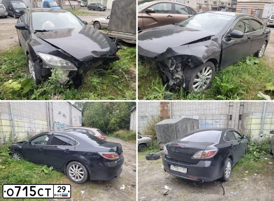 Фото автомобиля MAZDA 6, 2010 — госномер О715СТ29. Цвет: ЧЕРНЫЙ