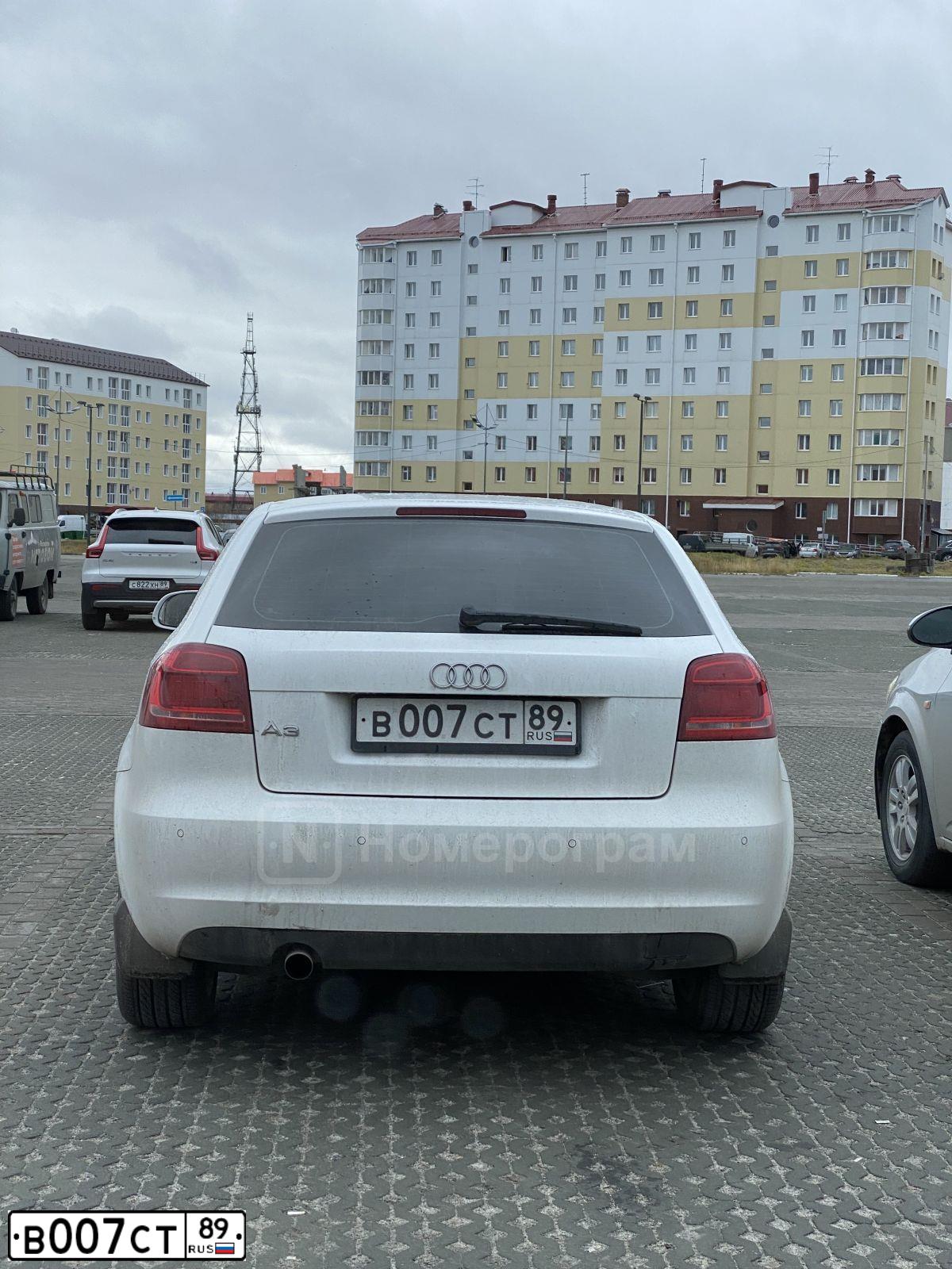 Фото автомобиля AUDI A3, 2009 — госномер В007СТ89. Цвет: БЕЛЫЙ