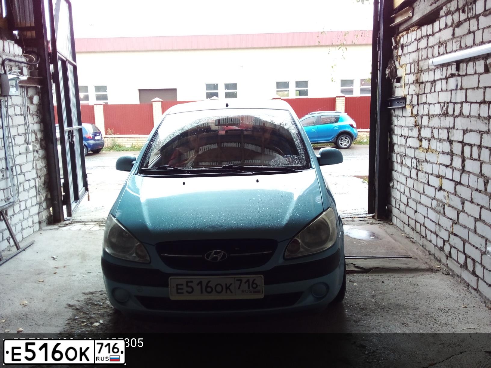 Фото автомобиля HYUNDAI GETZ, 2010 — госномер В595СМ116. Цвет: голубой