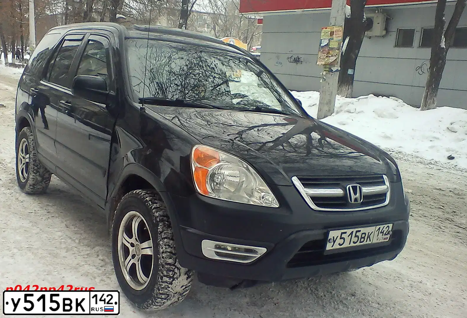 Фото автомобиля HONDA CR-V, 2002 — госномер У515ВК142. Цвет: ЧЕРНЫЙ
