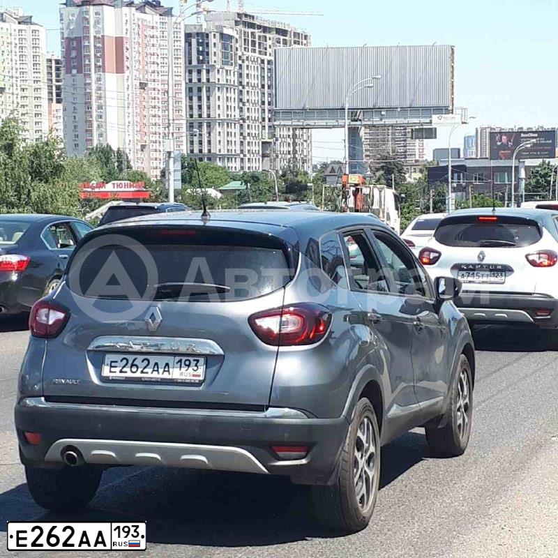 Фото автомобиля RENAULT KAPTUR, 2019 — госномер Е262АА193. Цвет: ТЕМНО-СЕРЫЙ ЧЕРНЫЙ