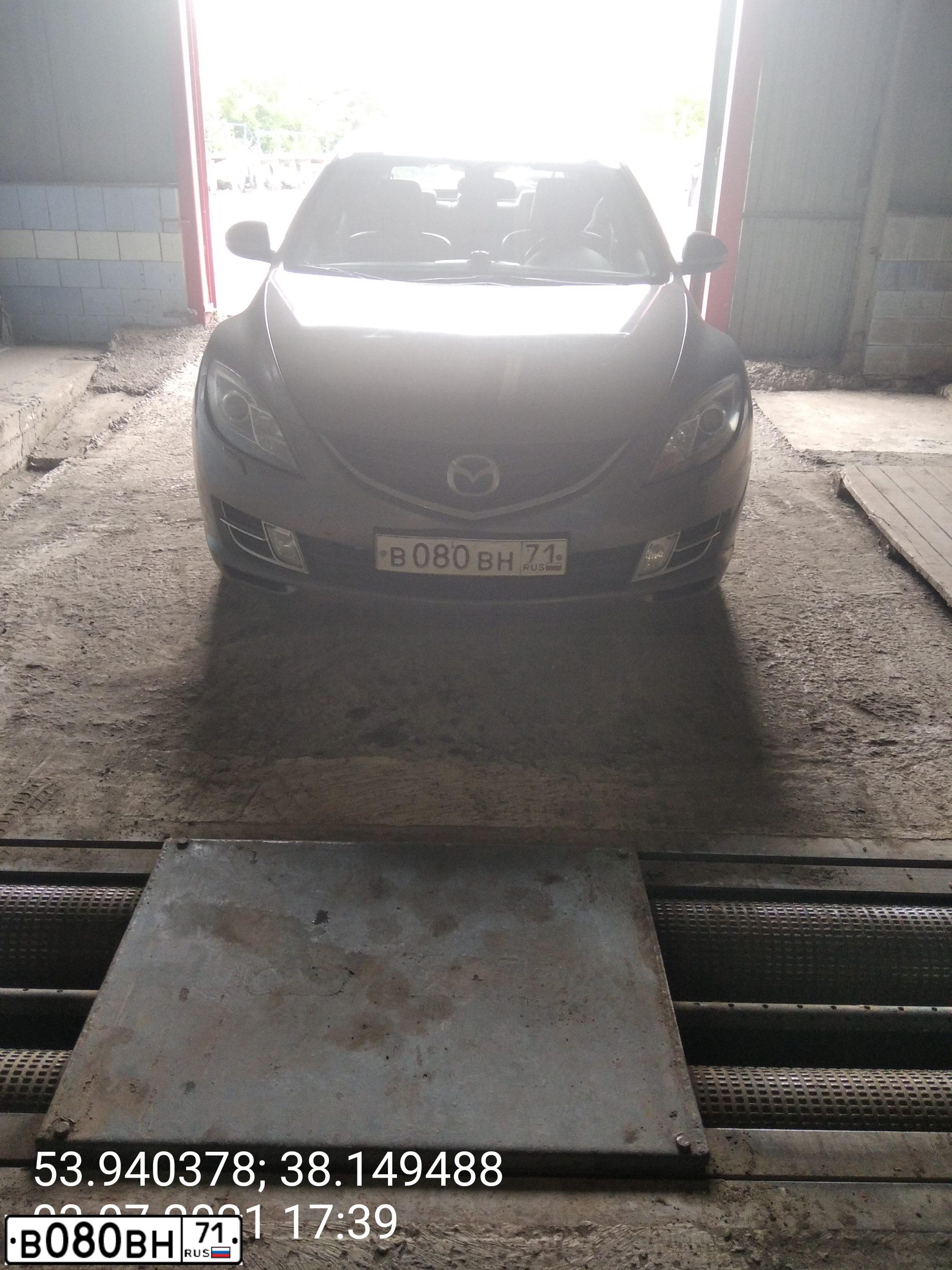 Фото автомобиля MAZDA 6, 2008 — госномер В080ВН71. Цвет: СЕРЫЙ