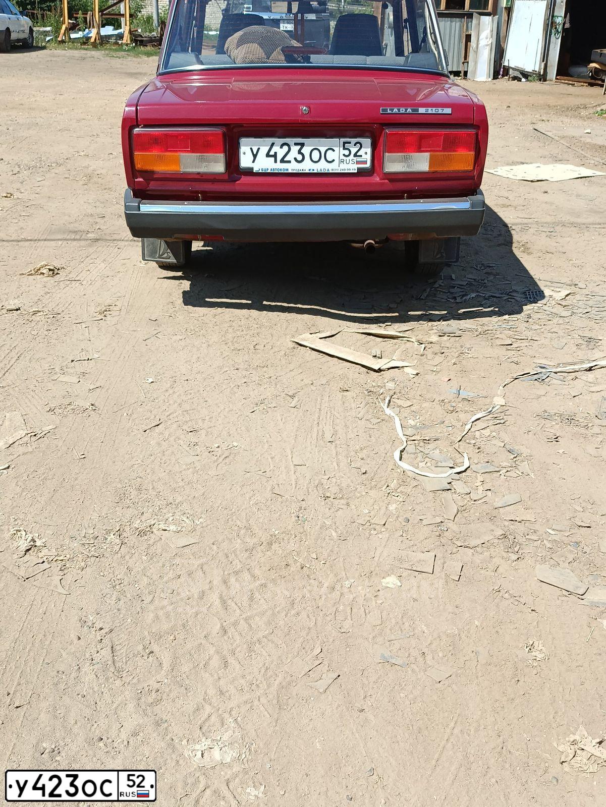 Фото автомобиля LADA 2107, 2008 — госномер У423ОС52. Цвет: ВИШНЕВЫЙ