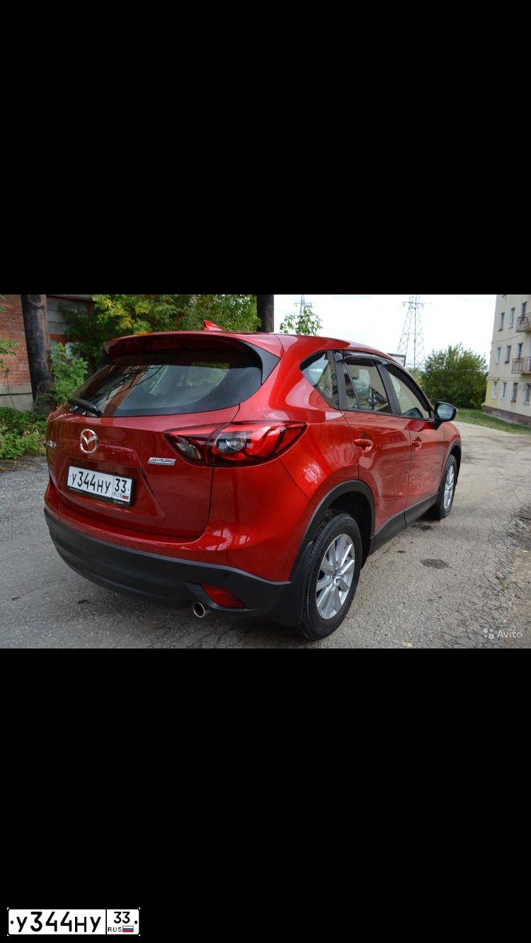 Фото автомобиля MAZDA CX-5, 2015 — госномер У344НУ33. Цвет: Красный