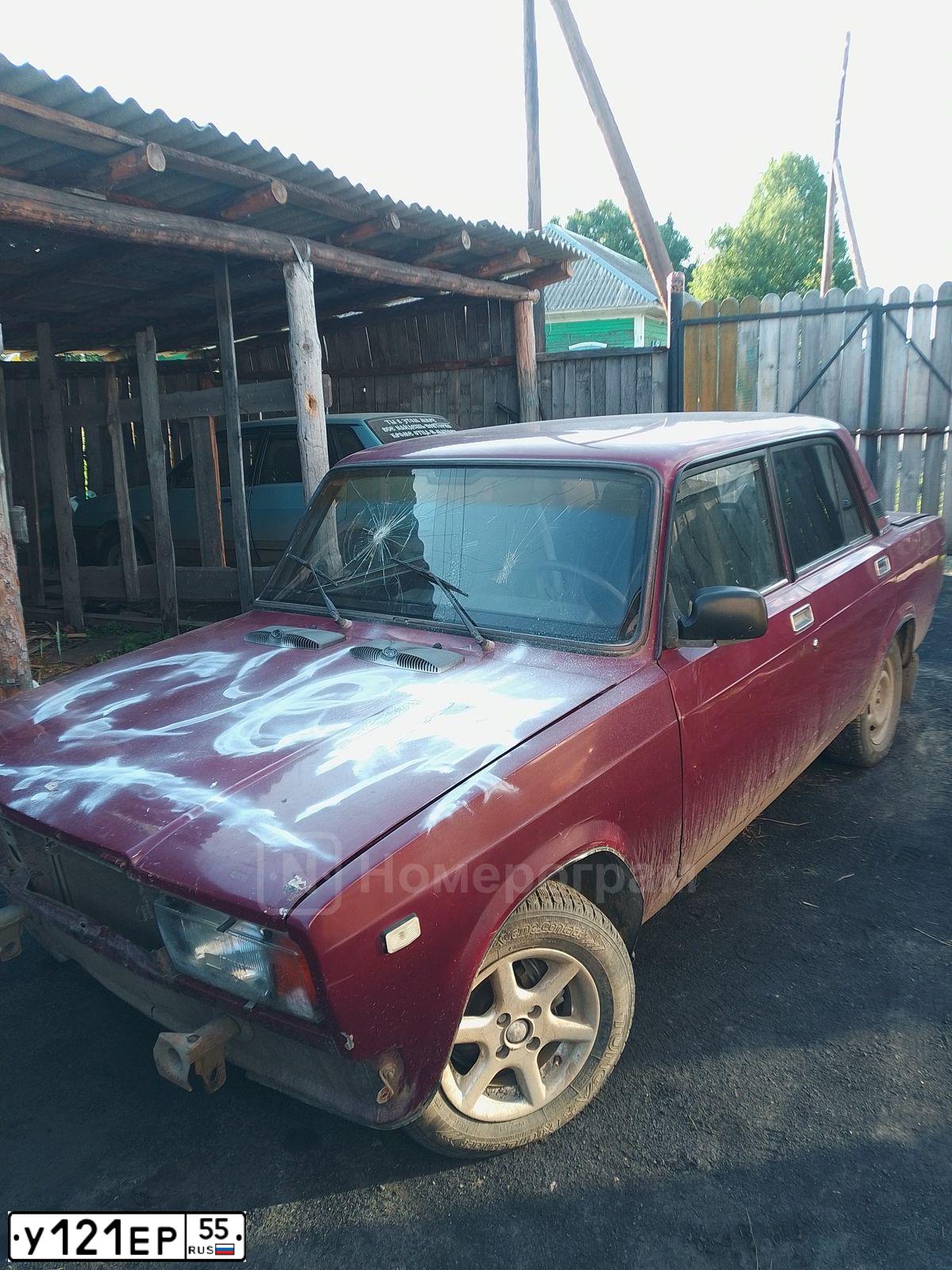 Фото автомобиля LADA 2107, 2003 — госномер У121ЕР55. Цвет: ТЕМНО-БОРДОВЫЙ