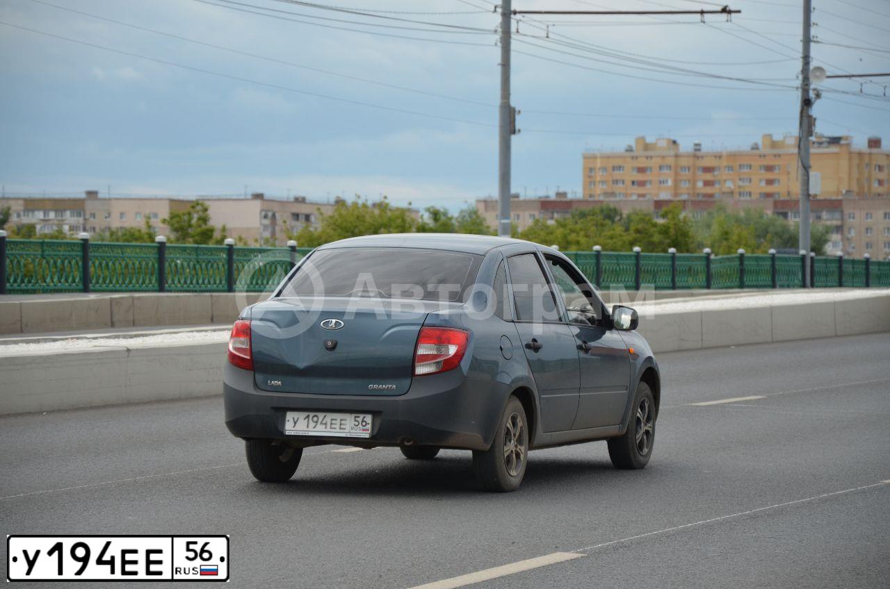 Фото автомобиля LADA 2191 GRANTA, 2014 — госномер У194ЕЕ56. Цвет: СЕРО-СИНИЙ