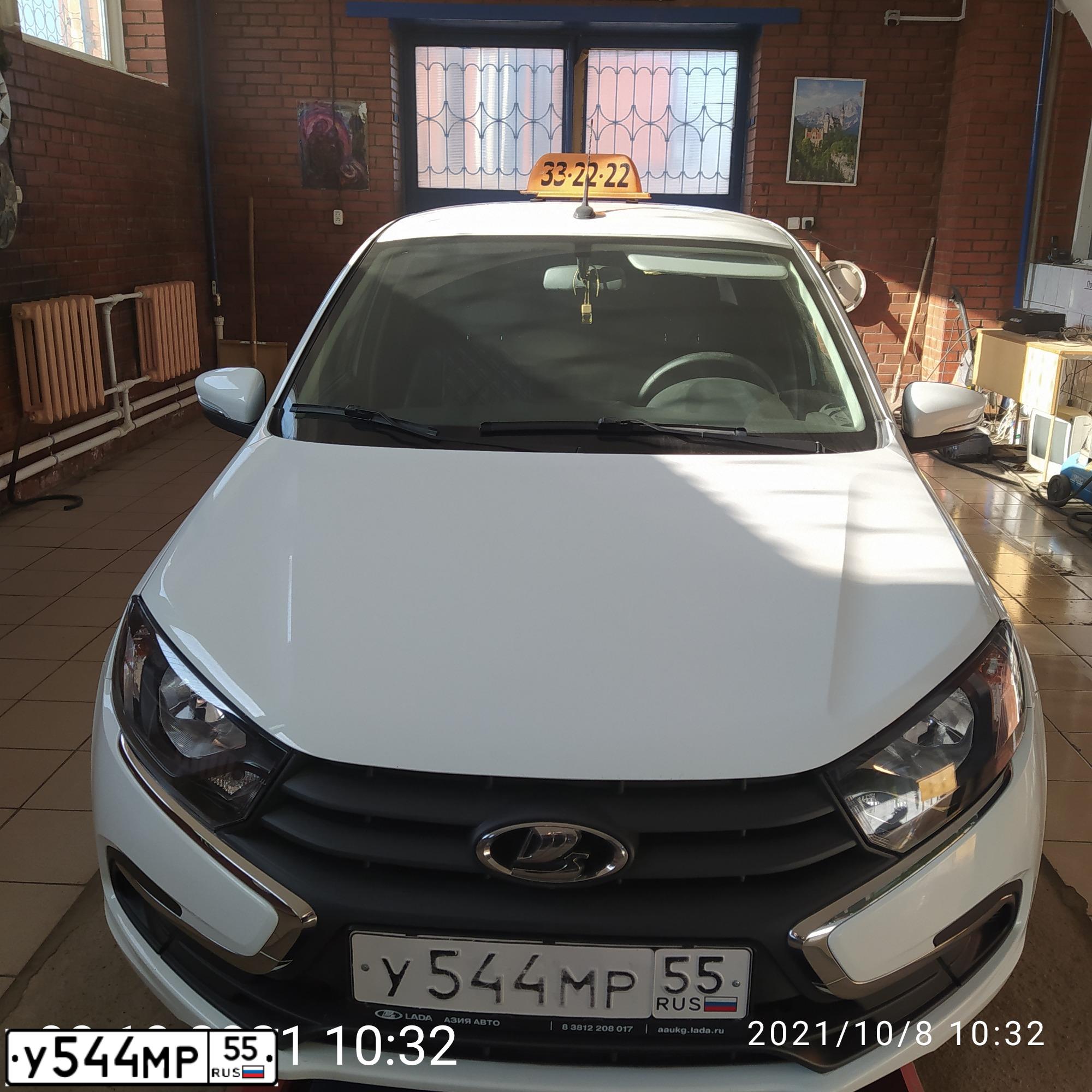 Фото автомобиля LADA 219010 LADA GRANTA, 2019 — госномер А807ХК155. Цвет: БЕЛЫЙ