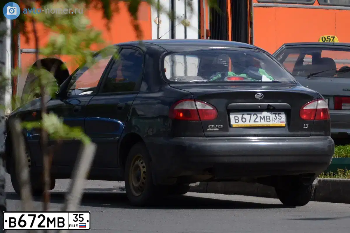 Фото автомобиля ZAZ SENS, 2008 — госномер У855АА35. Цвет: ЧЕРНЫЙ