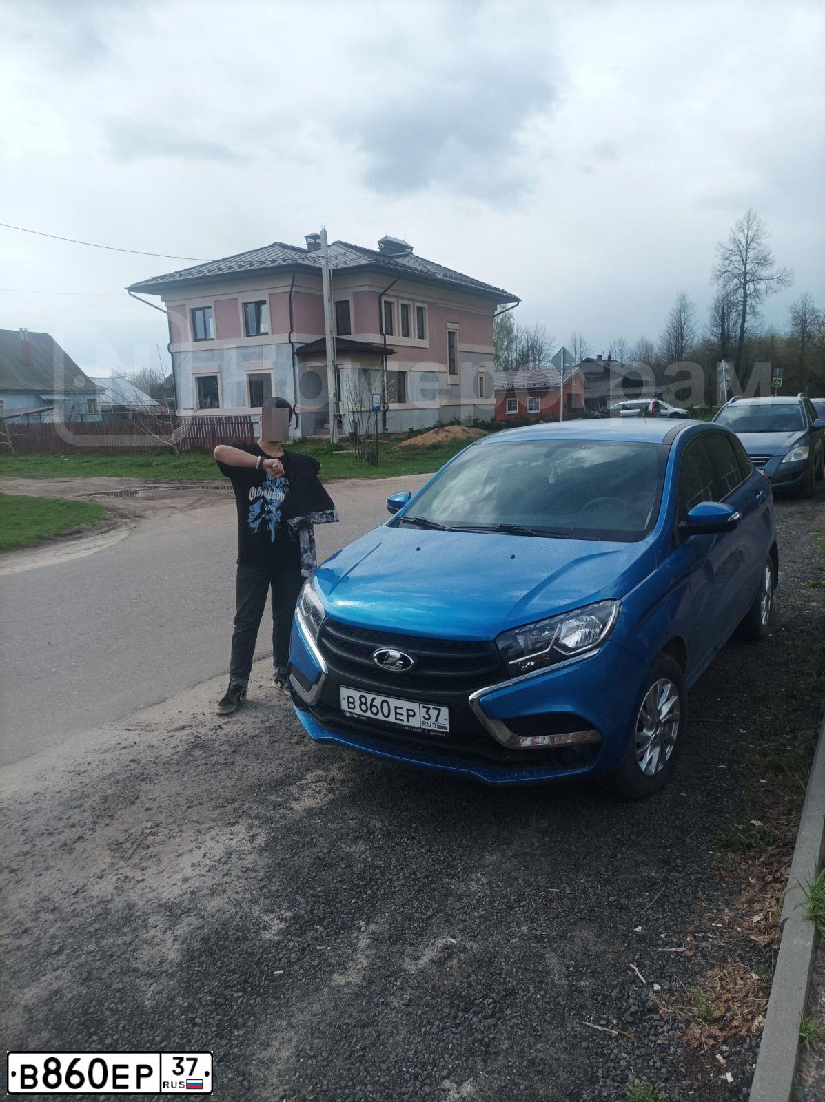 Фото автомобиля LADA XRAY, 2020 — госномер В860ЕР37. Цвет: синий