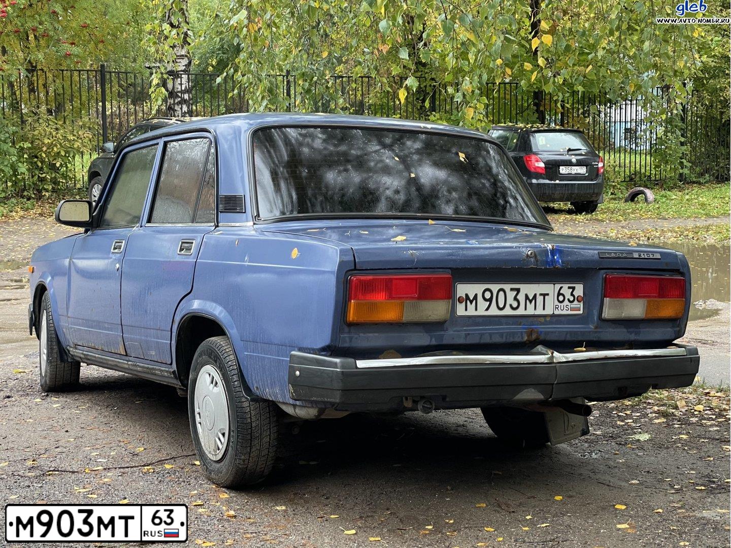 Фото автомобиля LADA 2107, 2005 — госномер М903МТ63. Цвет: СИНИЙ