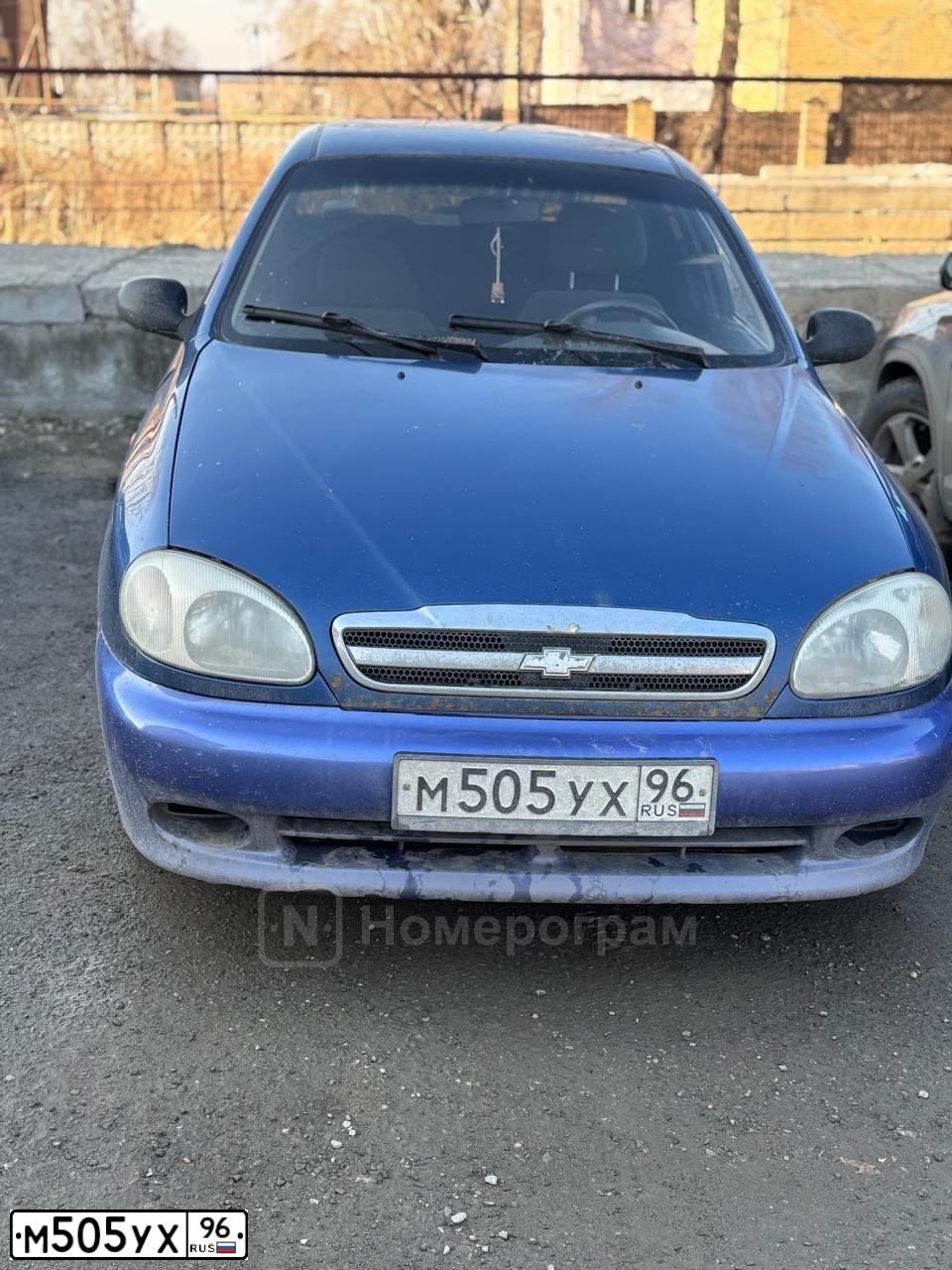 Фото автомобиля ZAZ LANOS, 2008 — госномер М505УХ96. Цвет: СИНИЙ