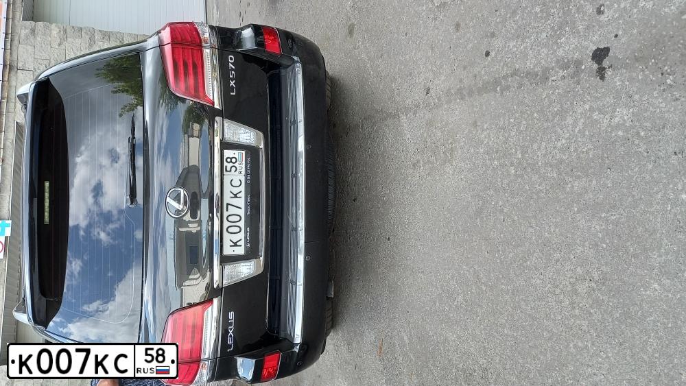 Фото автомобиля LEXUS LX, 2012 — госномер К007КС58. Цвет: ЧЕРНЫЙ