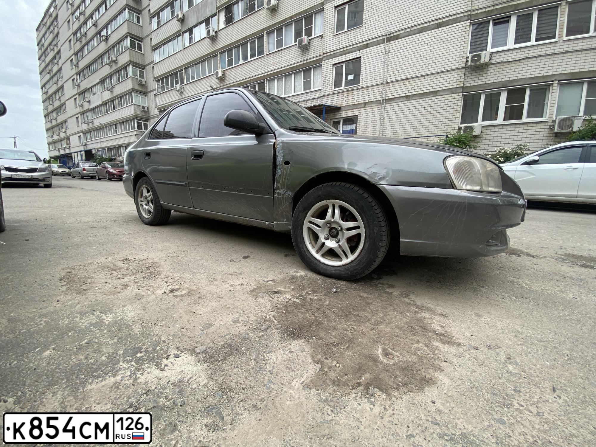 Фото автомобиля TAGAZ ACCENT, 2004 — госномер В448УТ93. Цвет: СЕРЫЙ