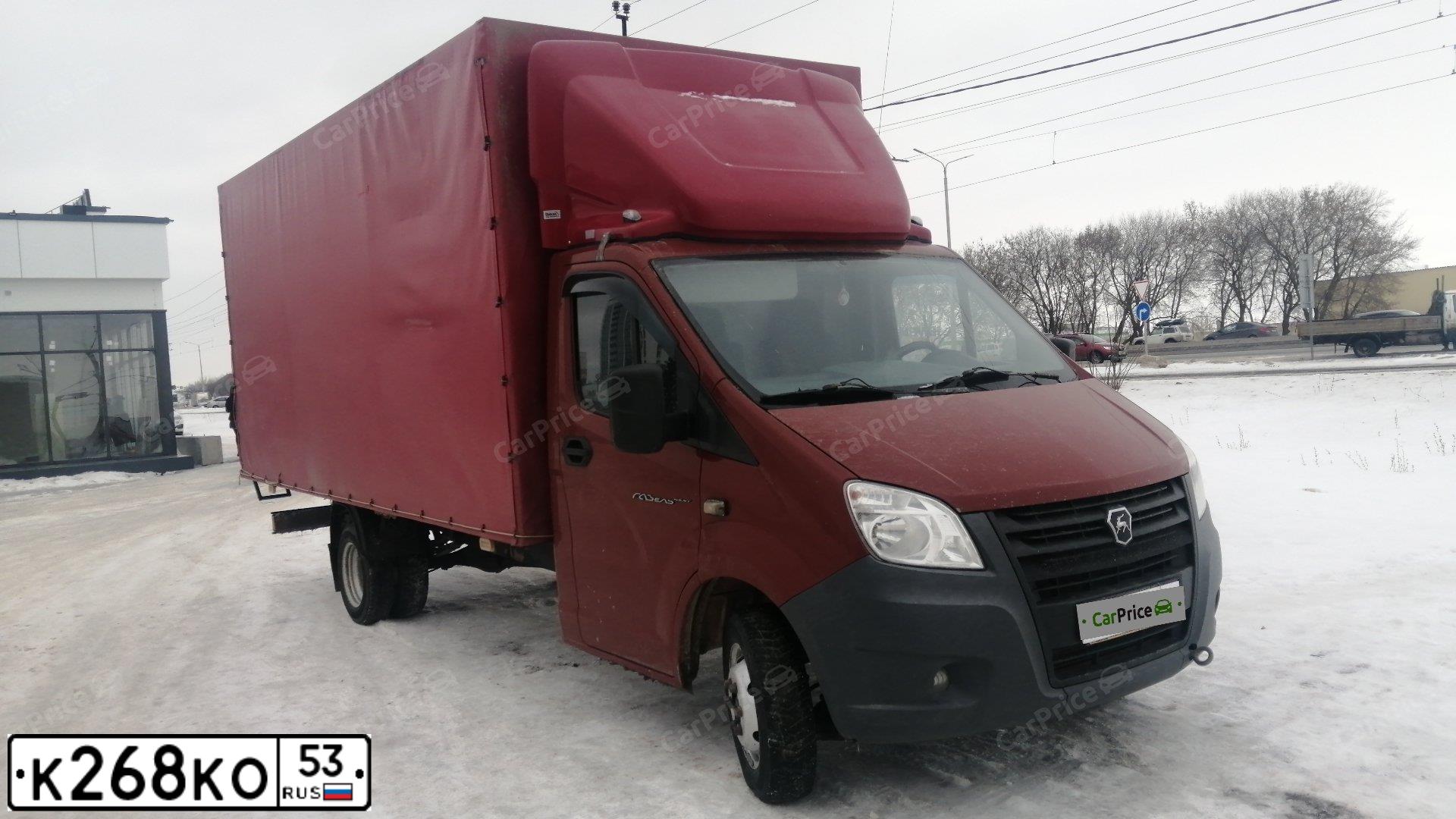 Фото автомобиля GAZ EL NEXT, 2018 — госномер К268КО53. Цвет: ВИШНЕВЫЙ