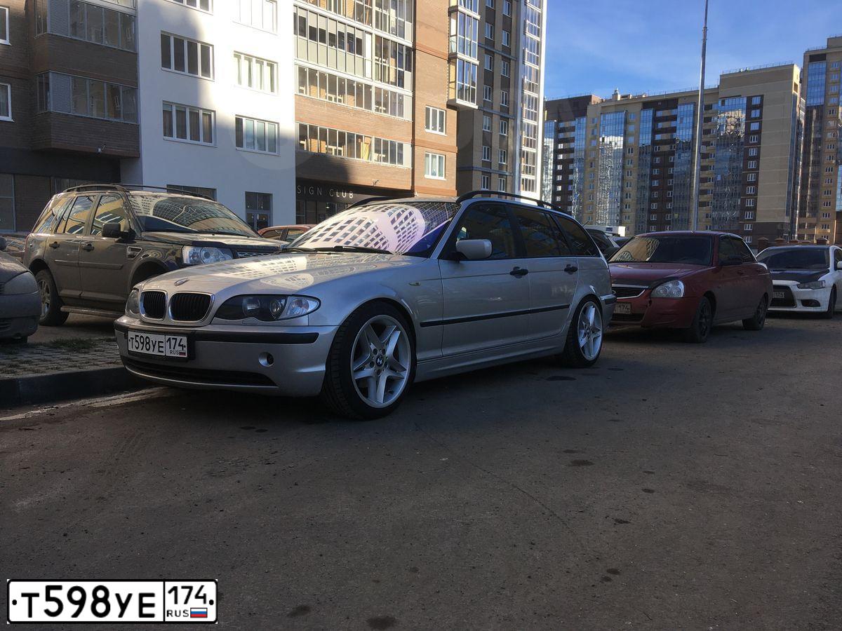 Фото автомобиля BMW SERIE 3, 2004 — госномер Н571ОУ174. Цвет: Серебристый