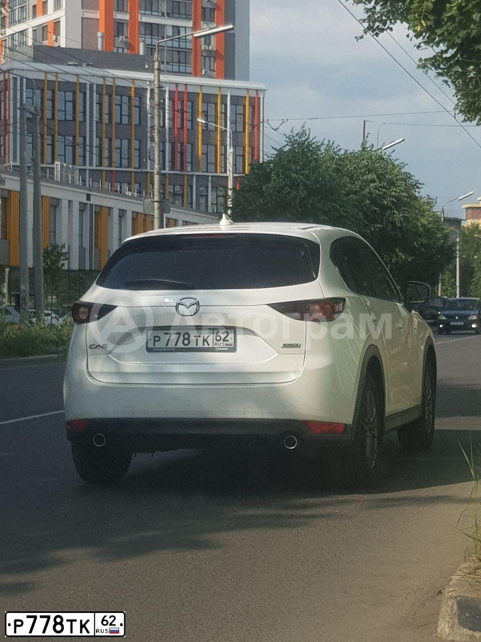 Фото автомобиля MAZDA CX-5, 2020 — госномер Р778ТК62. Цвет: Белый