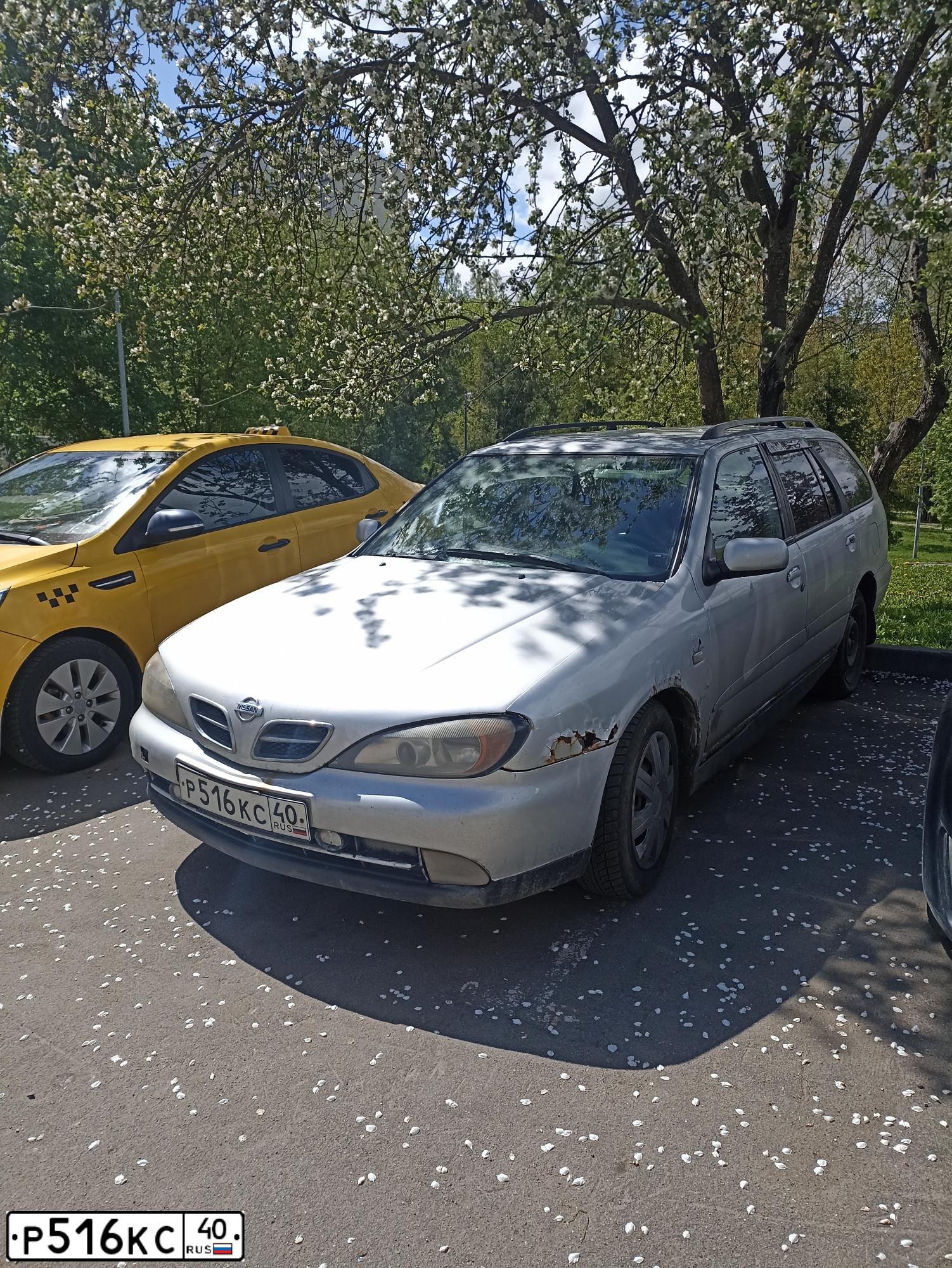 Фото автомобиля NISSAN НИССАН ПРИМЕРА КОМБИ, 1999 — госномер Р516КС40. Цвет: Серебристый